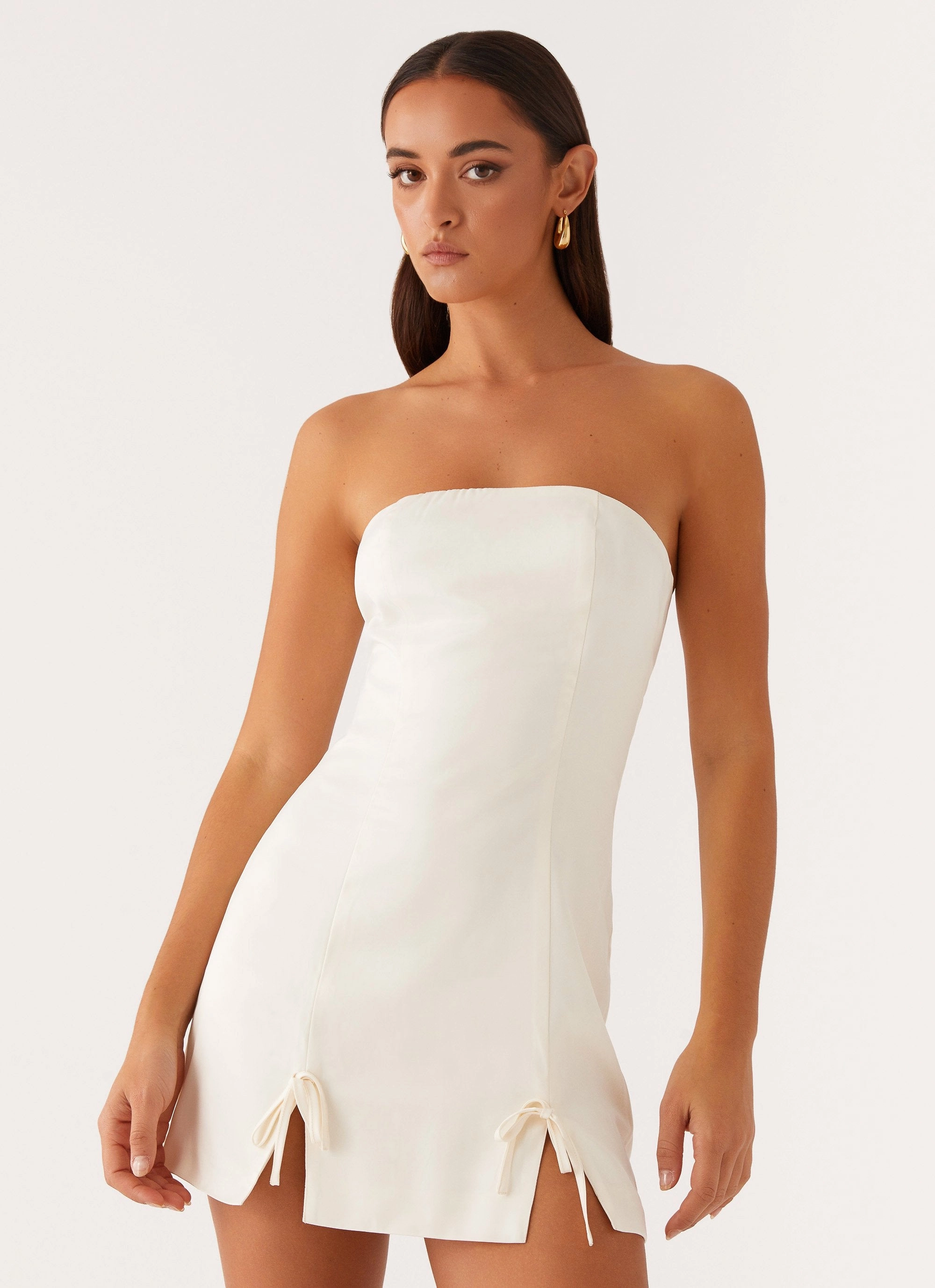 Kessie Mini Dress - Ivory Waist Seam