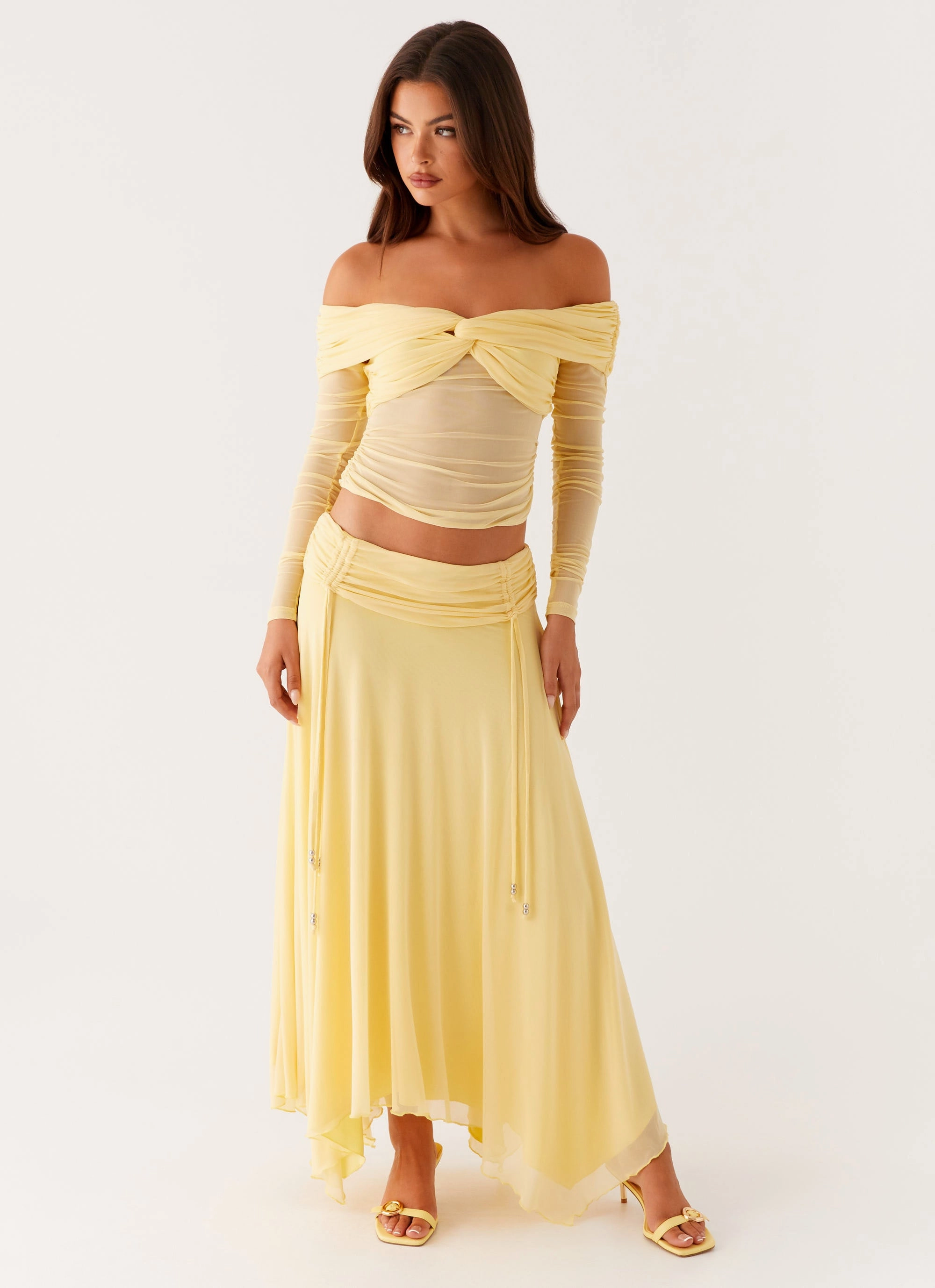 Geometric Print Kirrabilli Midi Skirt - Yellow