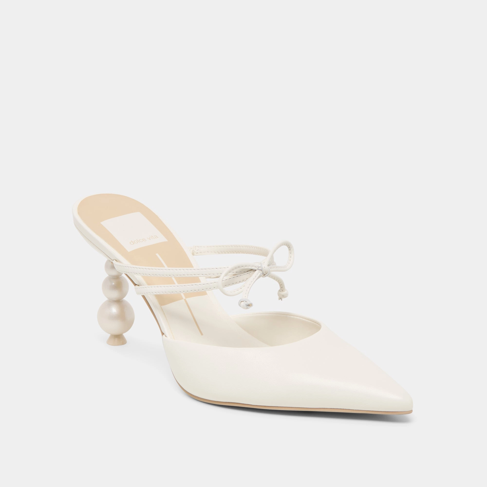 Comfy Fit KLAIRE PEARL HEELS TRUE WHITE LEATHER