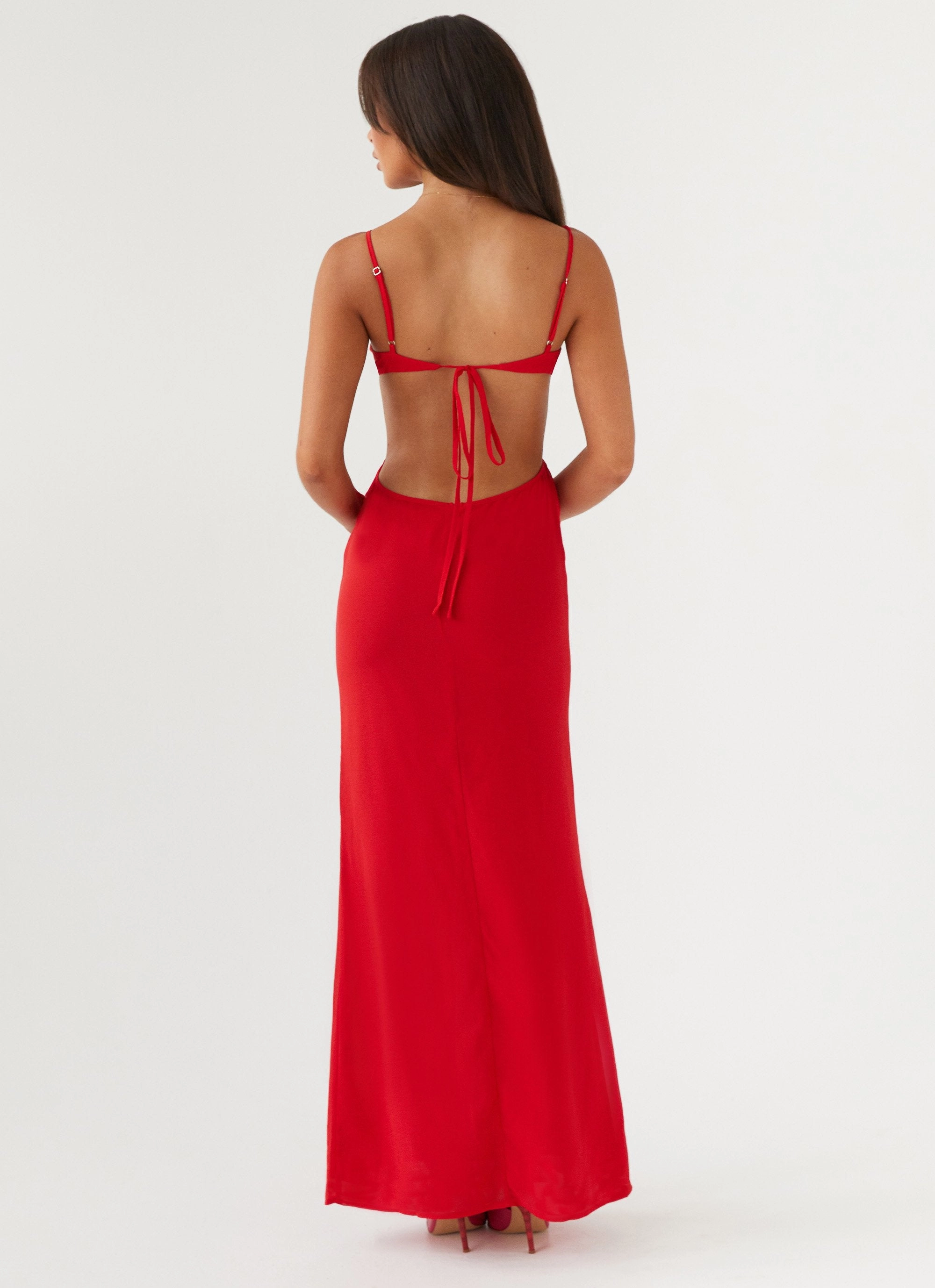Calm Tone Klara Cut Out Maxi Dress - Red