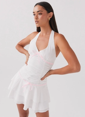 Kordyn Mini Dress - White Art-Gallery Must-have