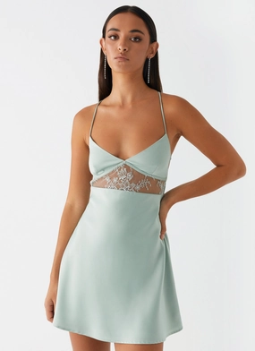 Korren Lace Mini Dress - Sage Trend Focused