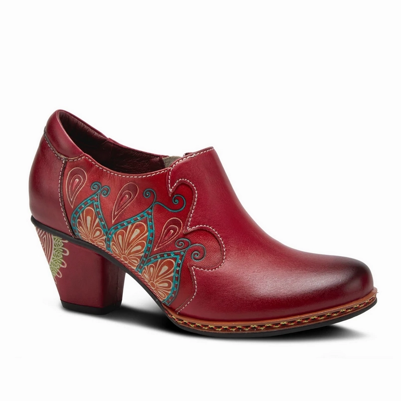 L'Artiste by Spring Step Zami Bootie in Red - Women's Durable Shell Rainy Day Commuter