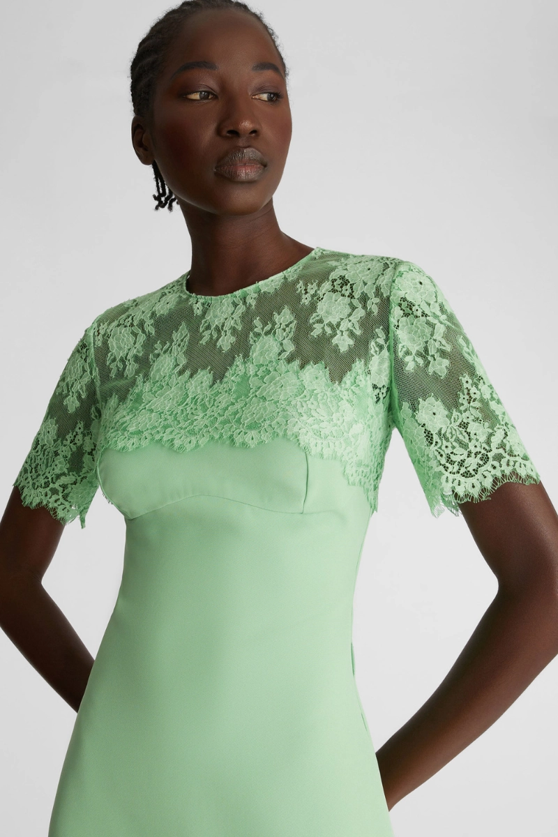 Lace Midi Dress Work Fit Light Shape