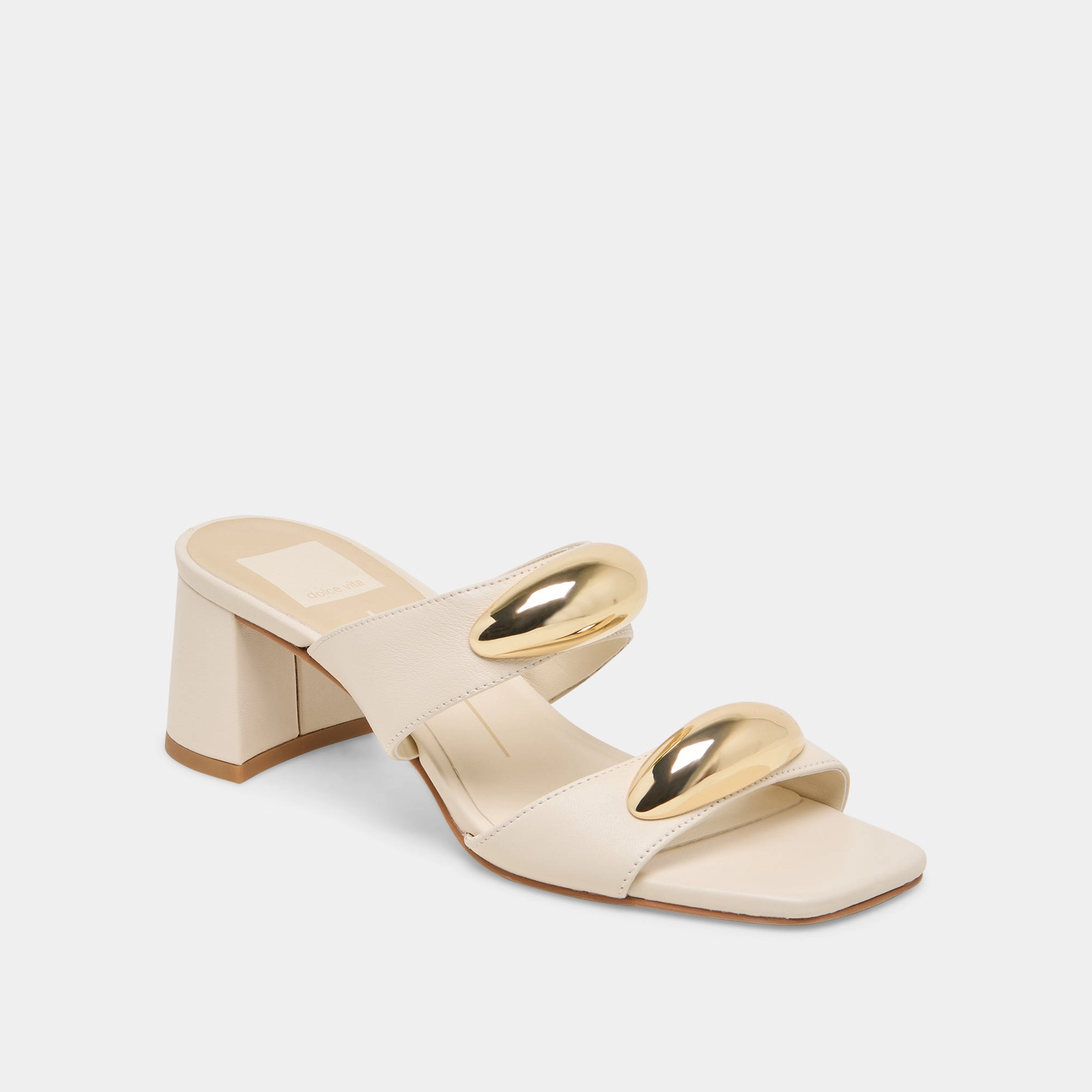 BARNET HEELS BONE LEATHER Zip Loop