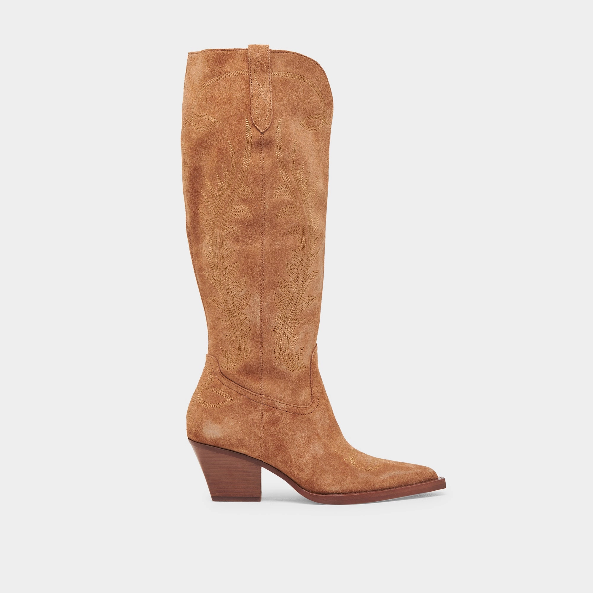 RYATT WIDE CALF BOOTS PECAN SUEDE Neutral design