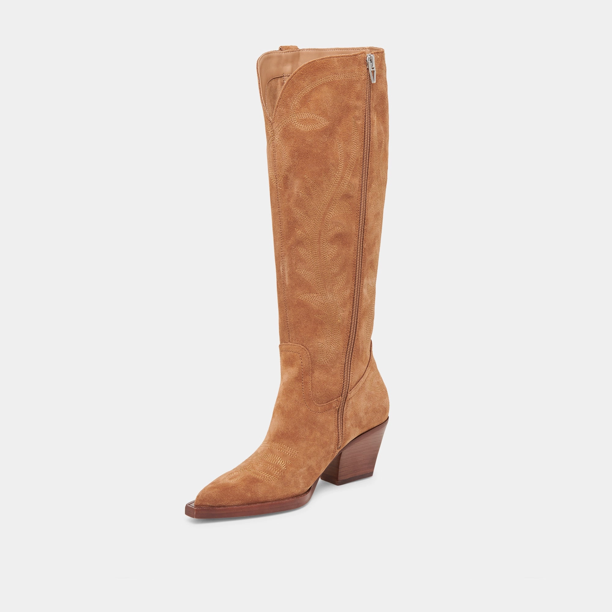 RYATT WIDE CALF BOOTS PECAN SUEDE High Traction All Day Wear Comfortable