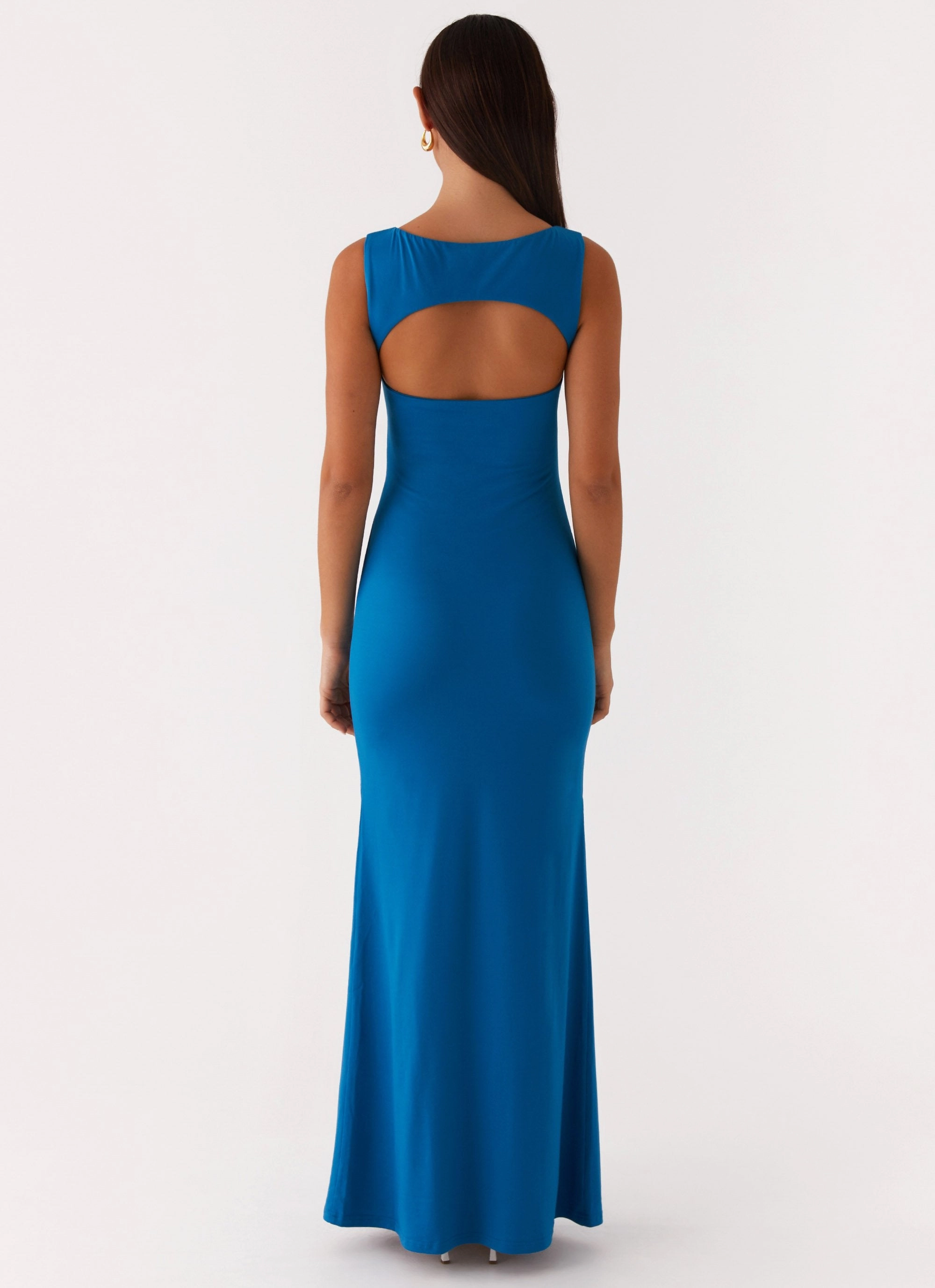 AntiFrayEdging Lagoon Cut Out Maxi Dress - Royal Blue
