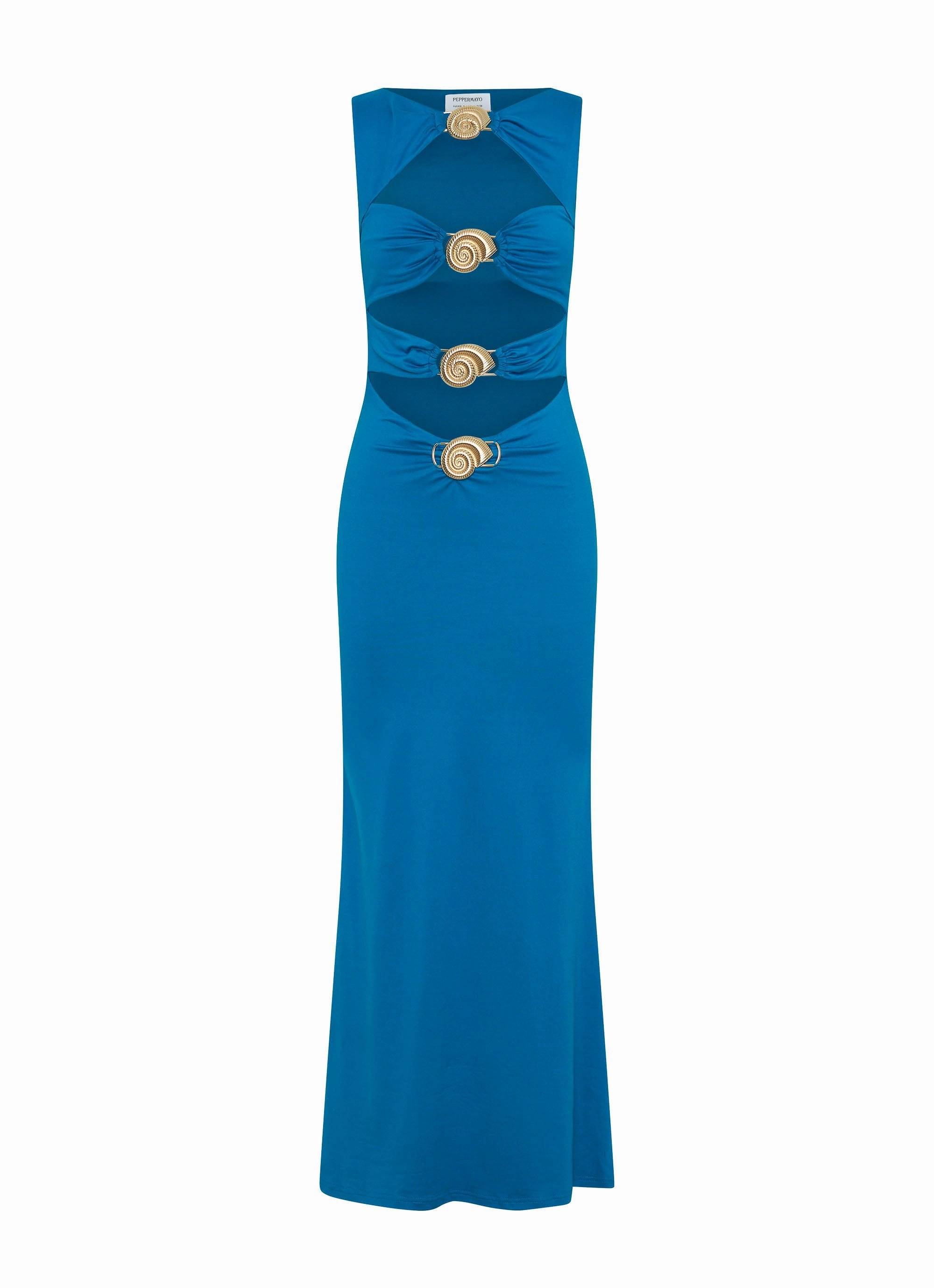 Beachwear Lagoon Cut Out Maxi Dress - Royal Blue