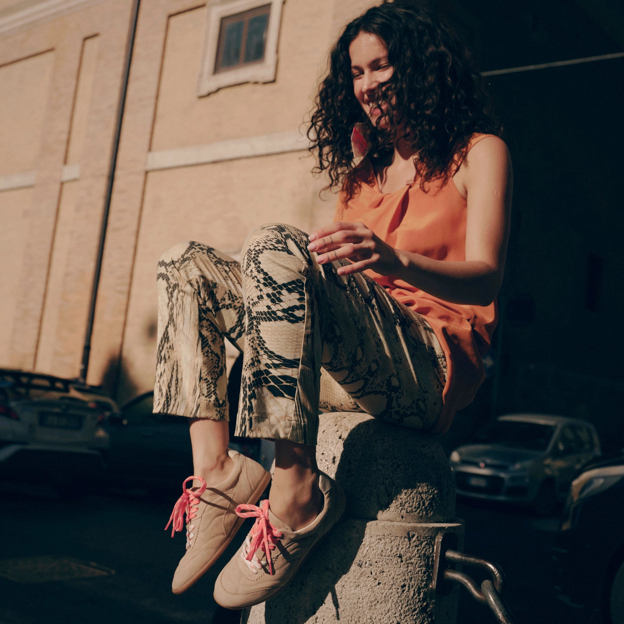 LAINI SNEAKERS CAMEL SUEDE No Laces RubberSole