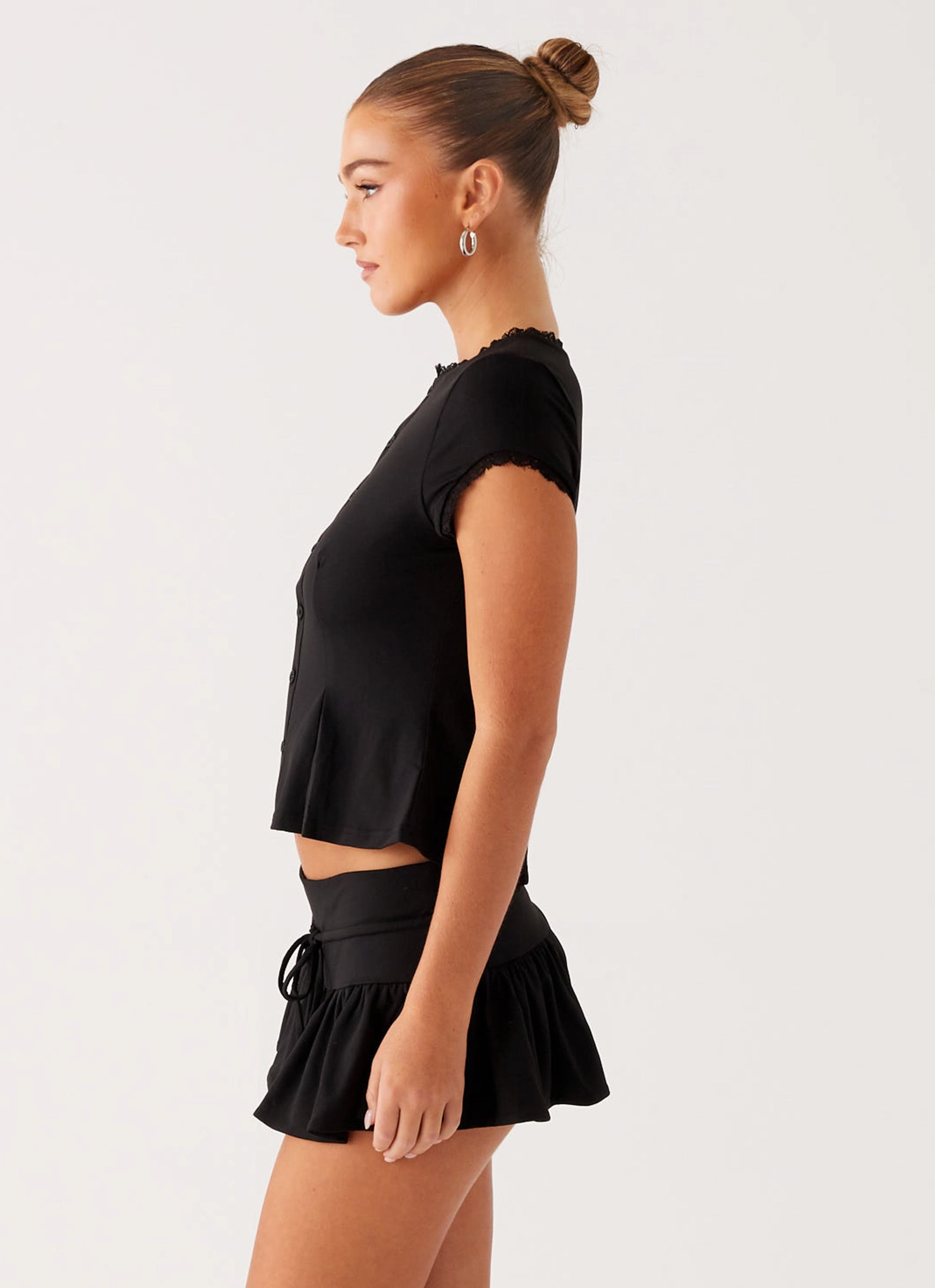 Landon Mini Skort - Black Clean Lines
