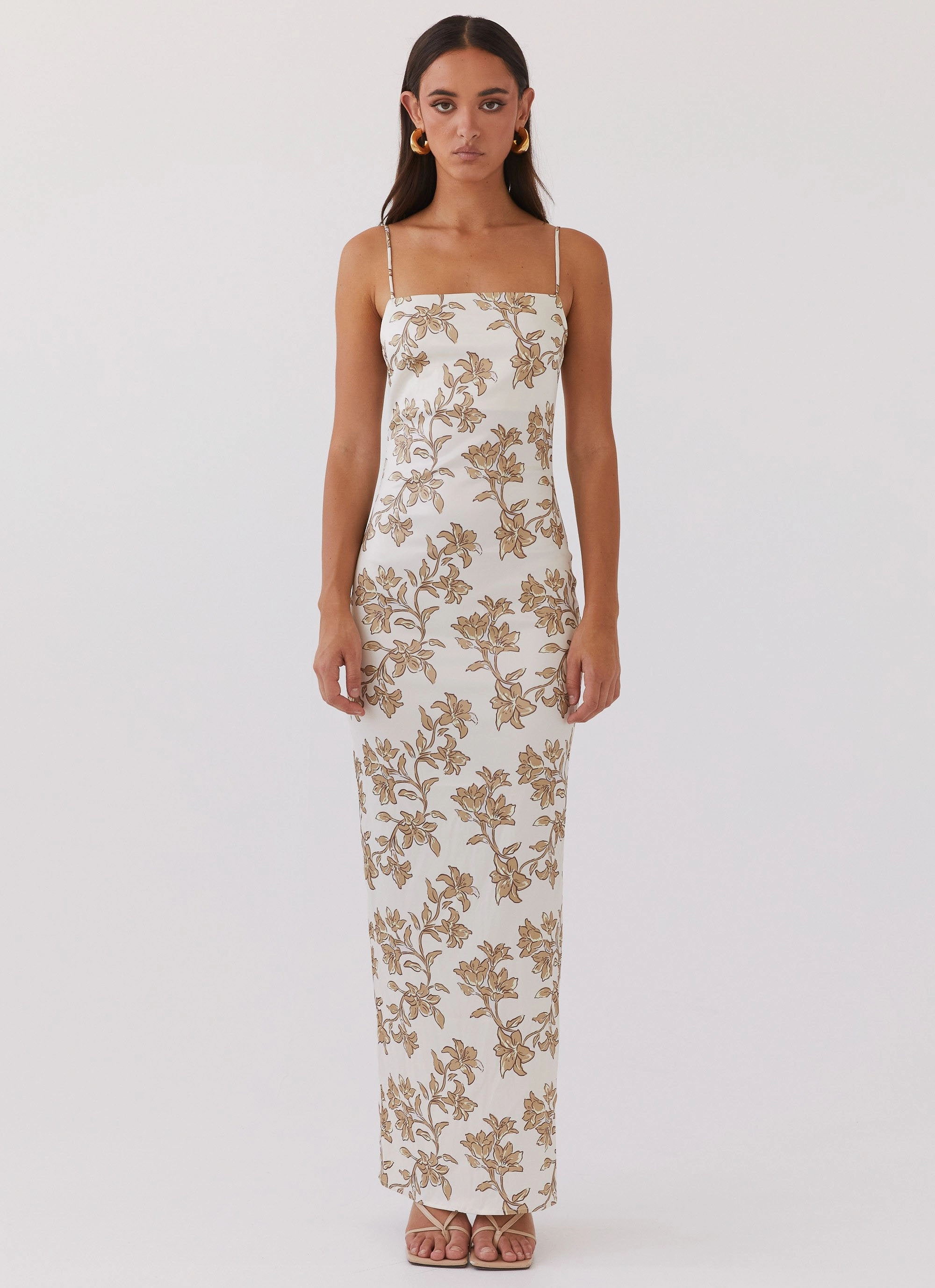 Lara Satin Maxi Dress - Hazel Bloom Elegant formal piece Tailored Wear