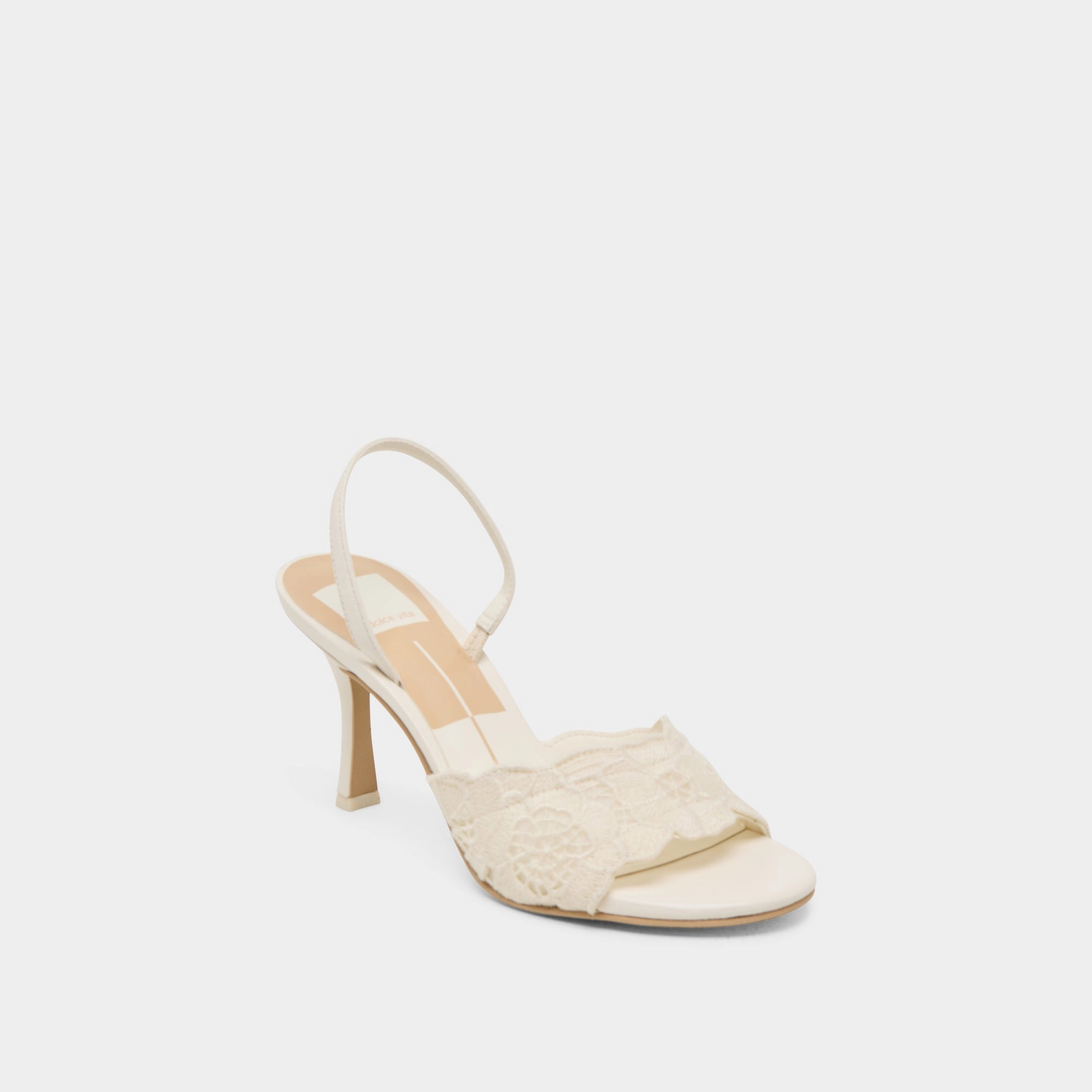 Flattering Walk LARRA HEELS WHITE CROCHET