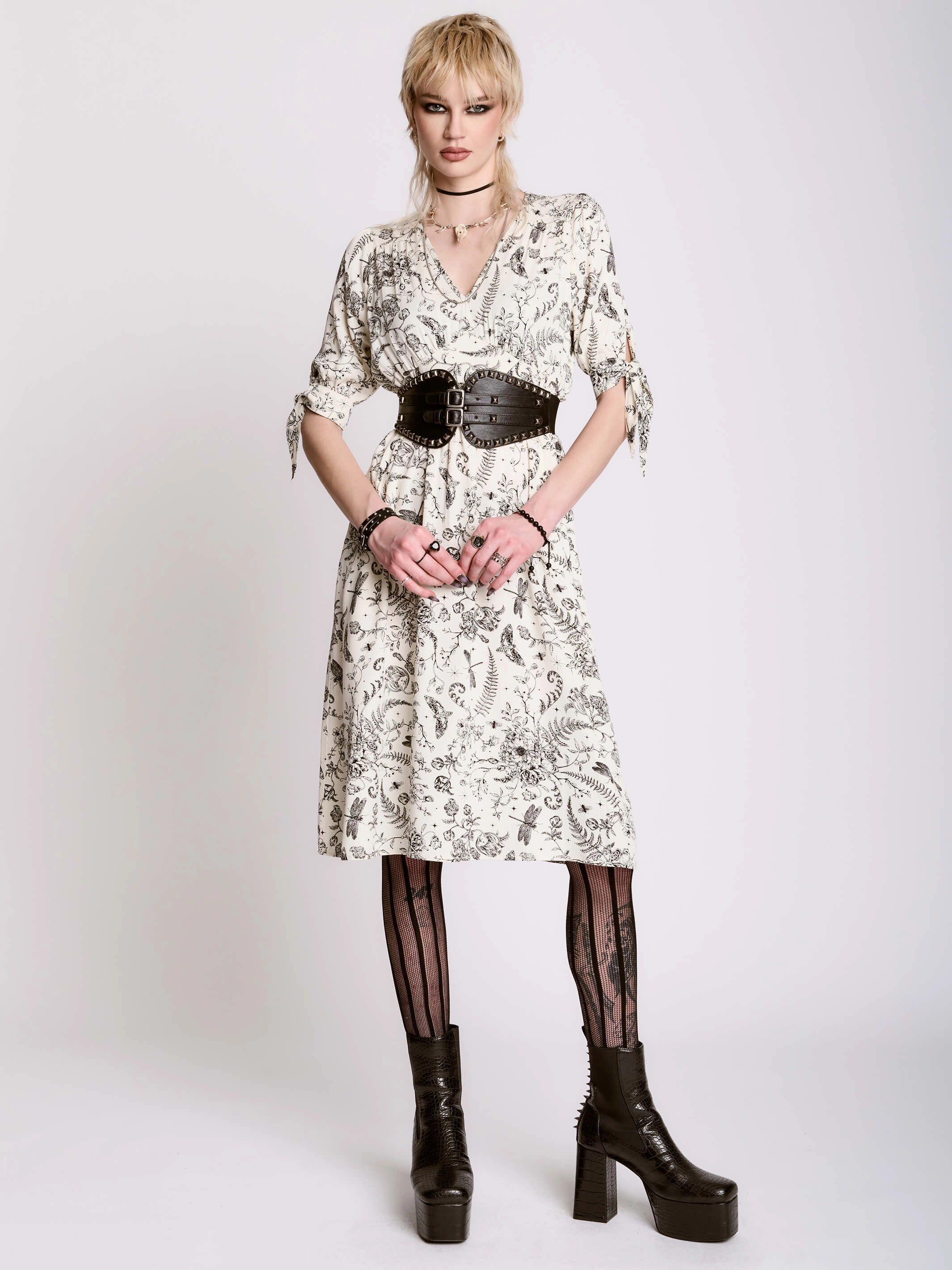 Ivory Victorian Dress Ruffle Detail