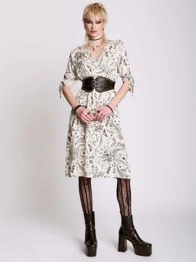 Ivory Victorian Dress Ruffle Detail