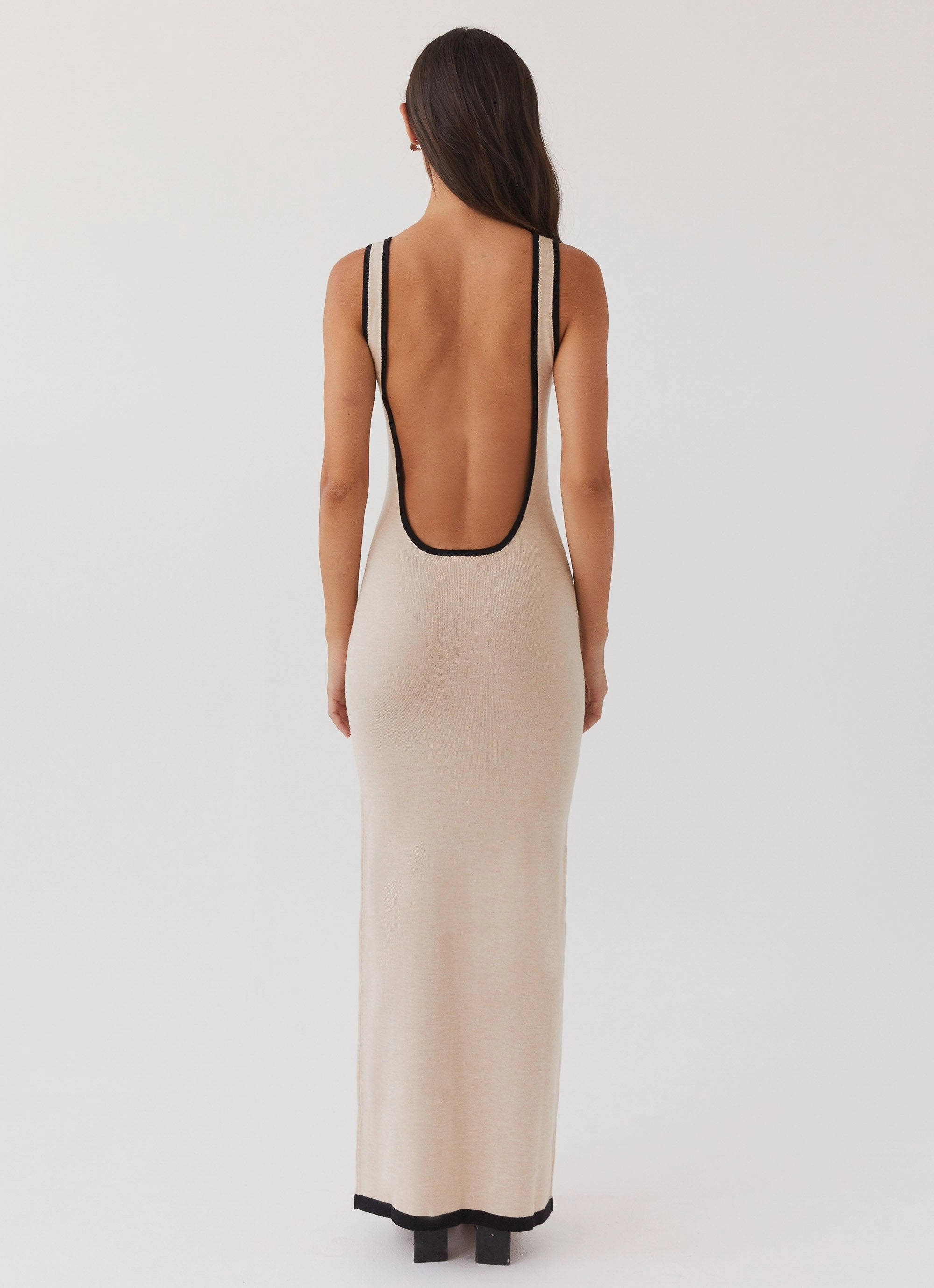 Lost In Paris Knit Maxi Dress - Tapioca Layered Wear Blush Glow
