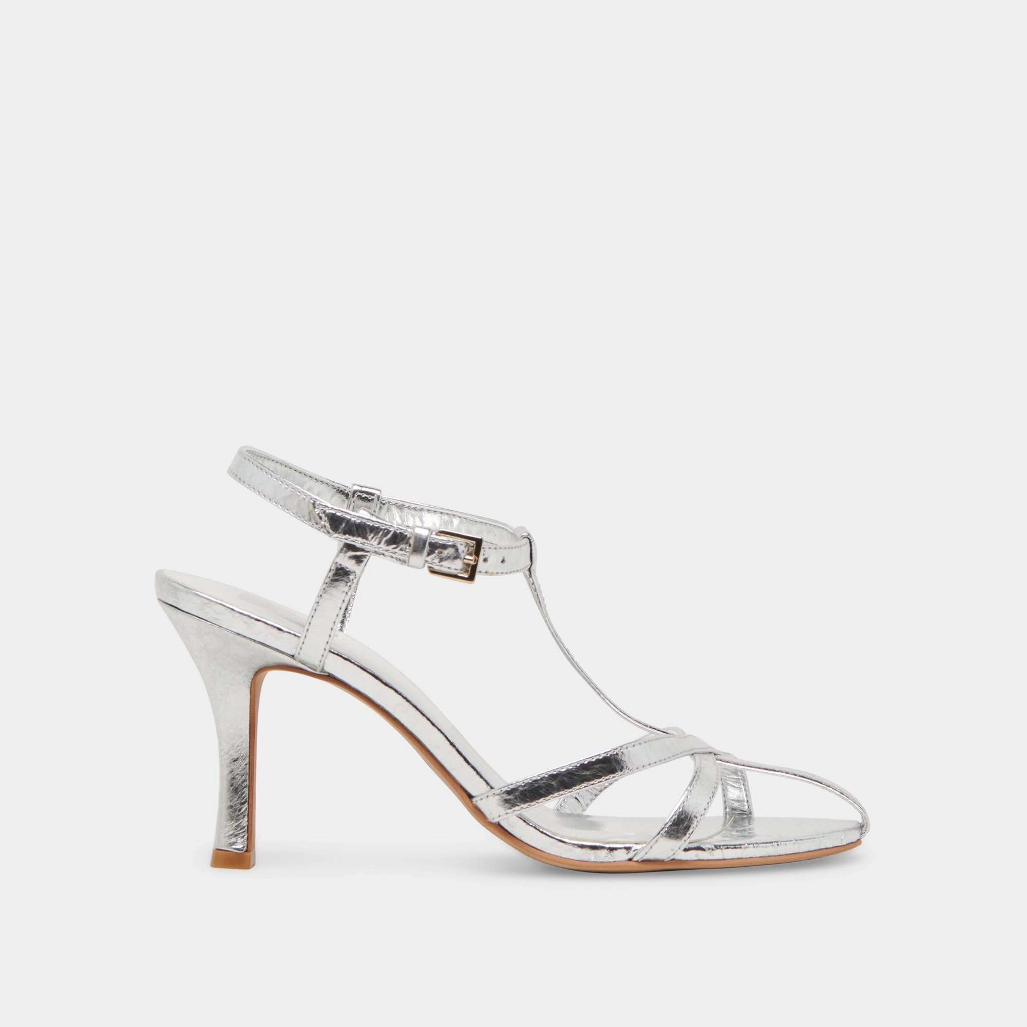 Evening Stiletto French Glow LIANE HEELS SILVER DISTRESSED LEATHER