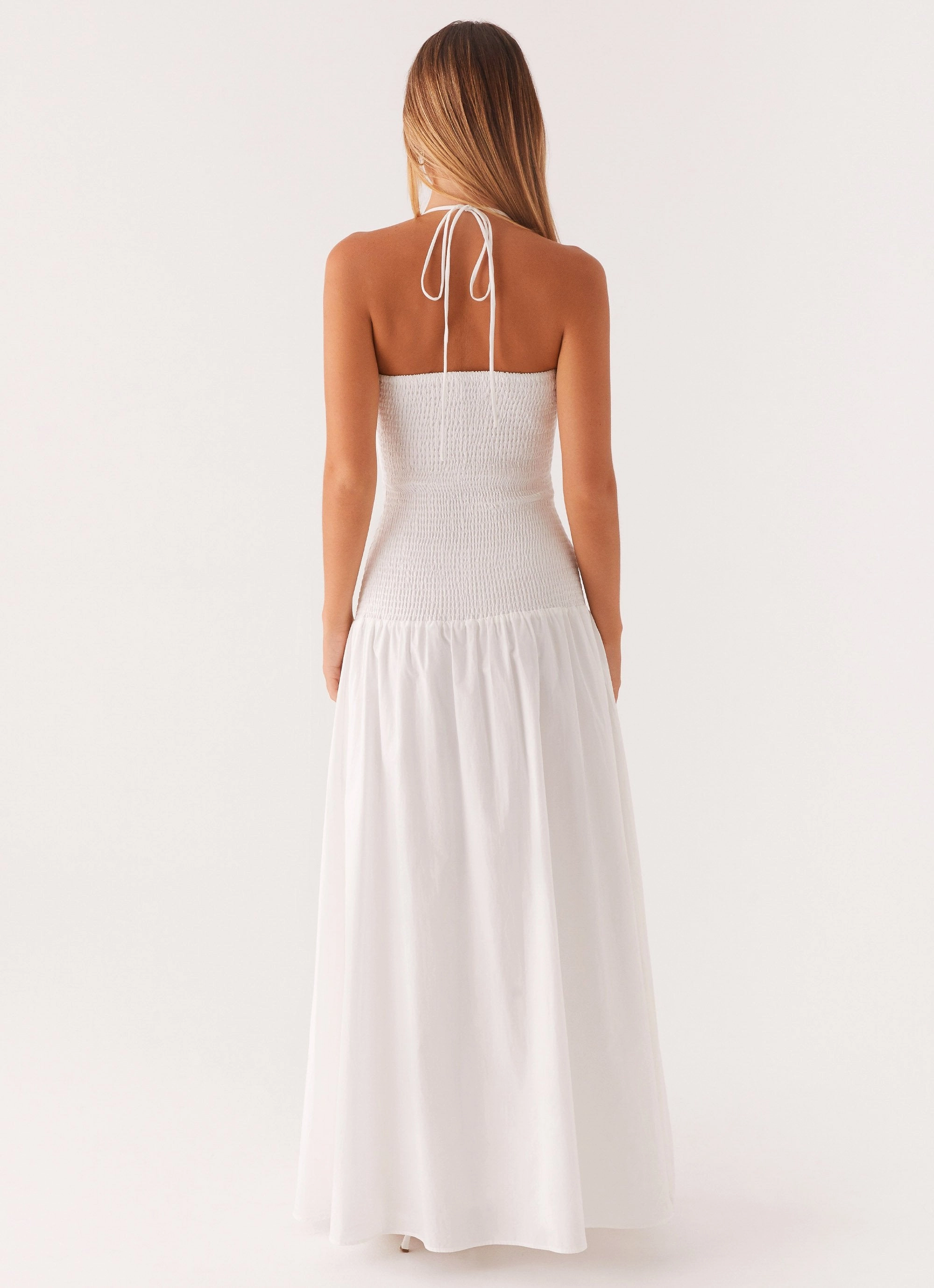 Flowing Lines Zahra Maxi Dress - White