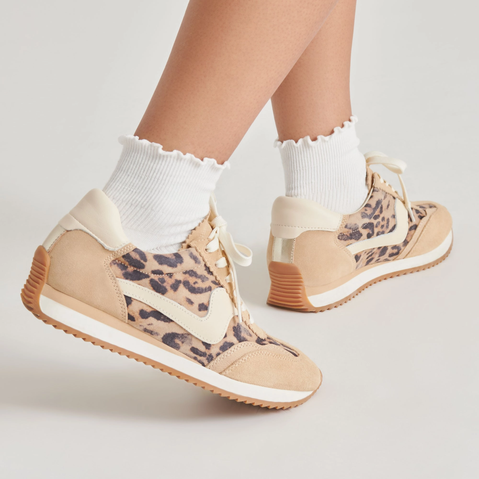 Ankle friendly B.NTCD SNEAKERS LT LEOPARD SUEDE