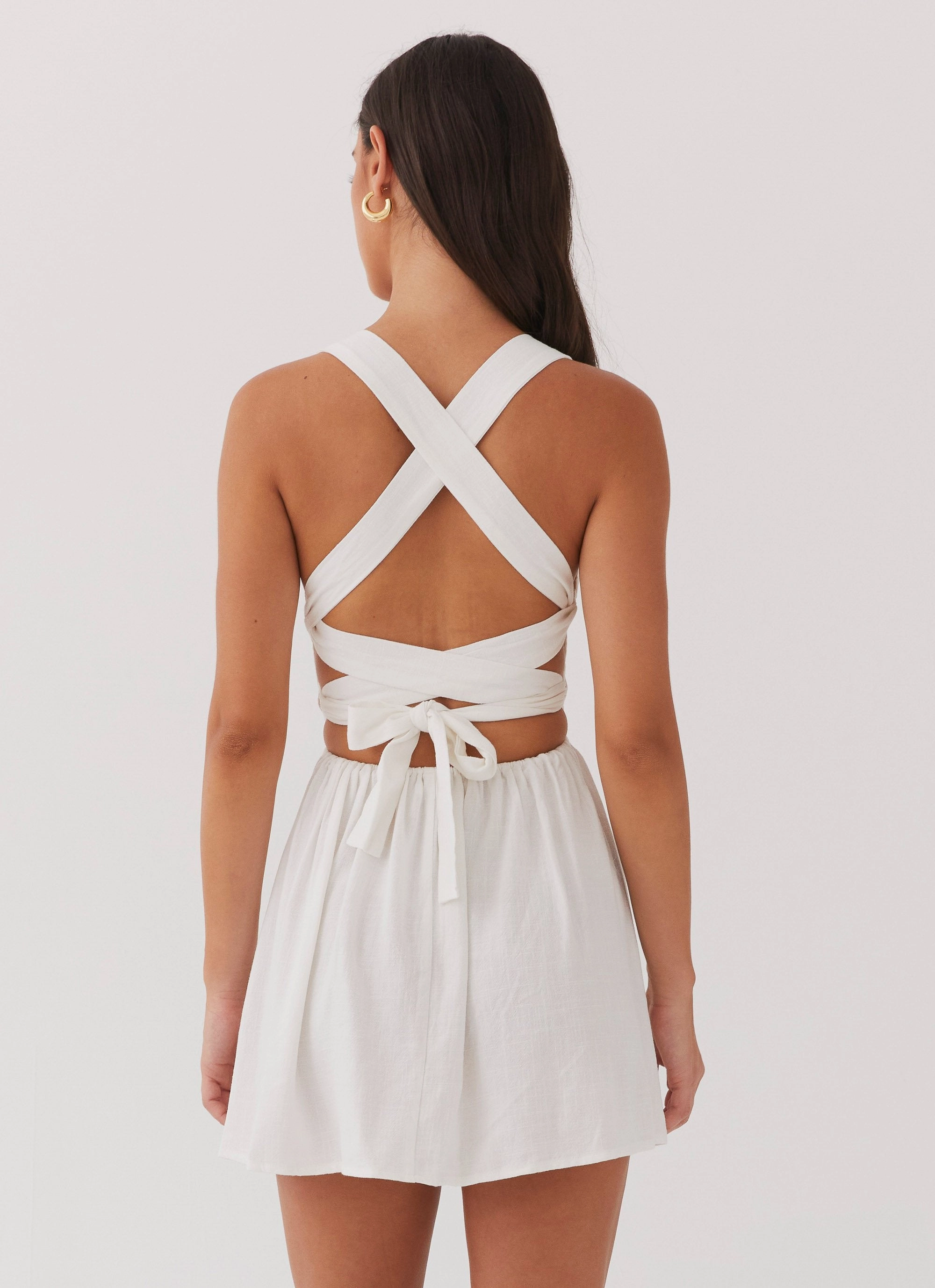 Tailored Piece Airy Silk Penelope Linen Mini Dress - Ivory