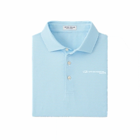 Stylish Shirt Men's Teal Feather Pattern Polo