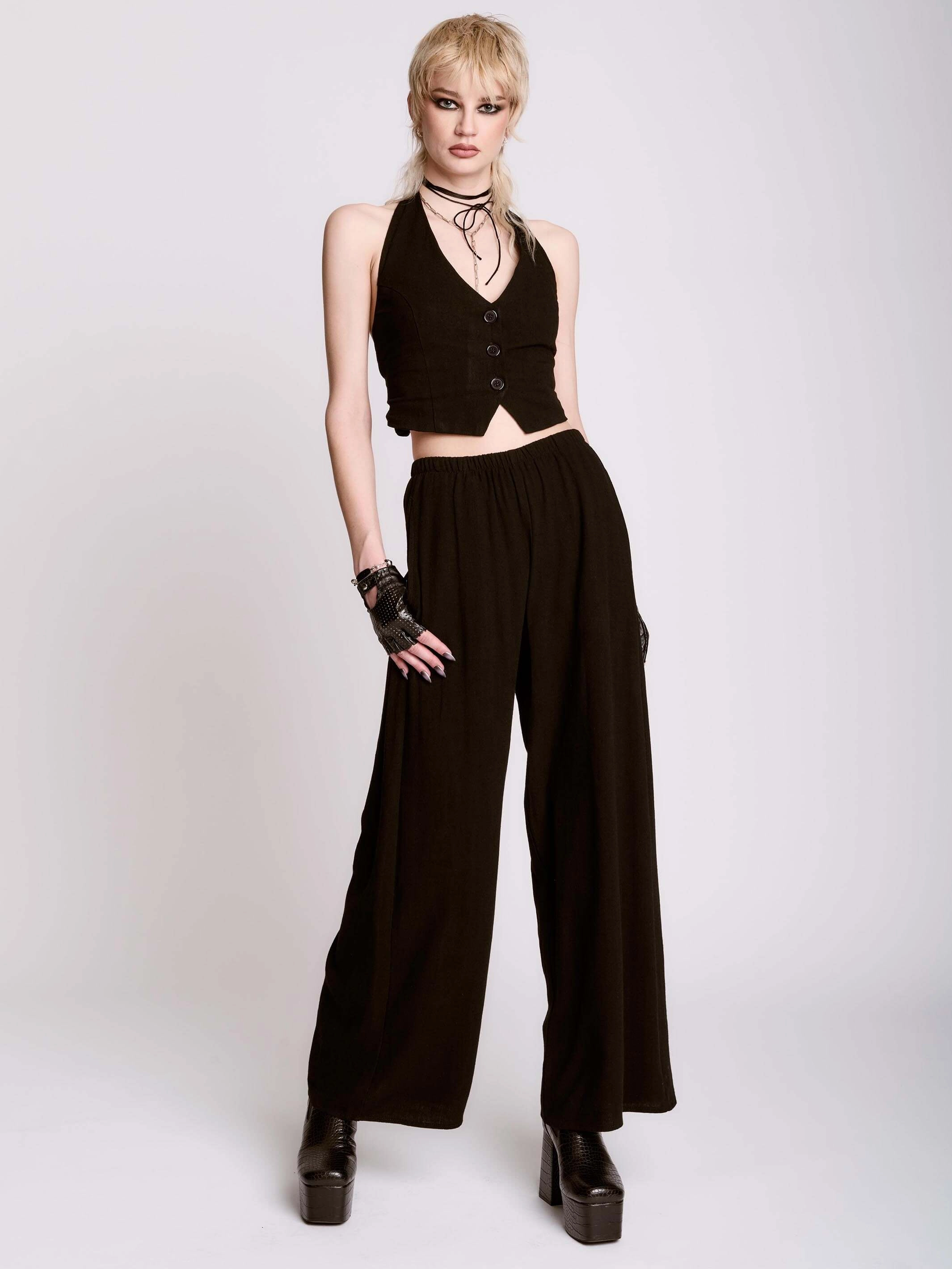 Remote - controlled Linen Halter Vest