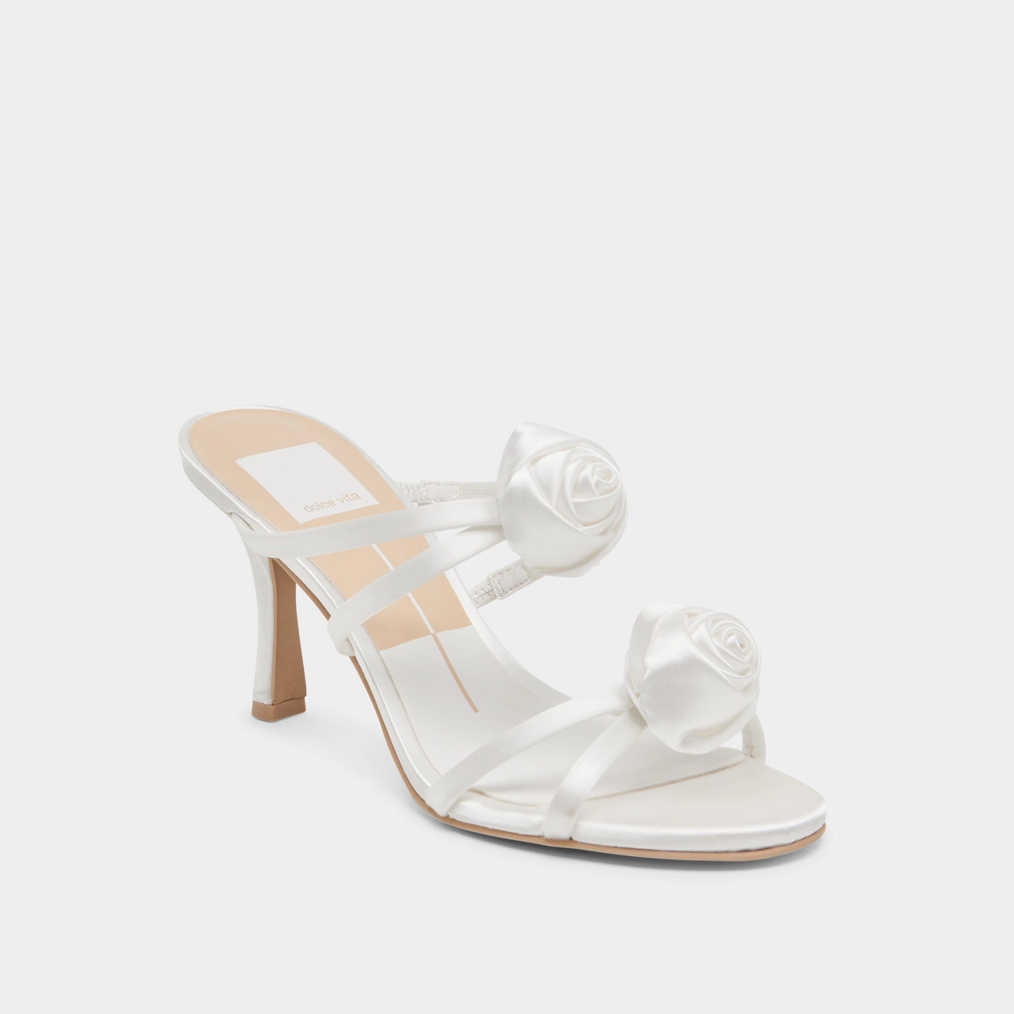 LINZY HEELS TRUE WHITE SATIN Comfort Boost Sculpted Design