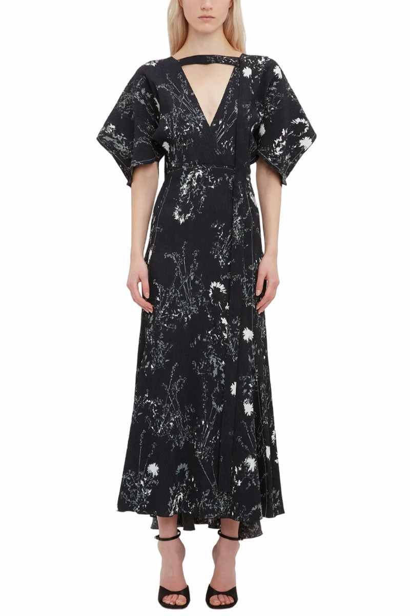 Kimono Sleeve Printed Dress Global Style