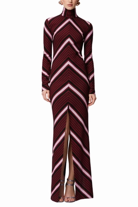 Long Turtleneck Dress Zip-Closure