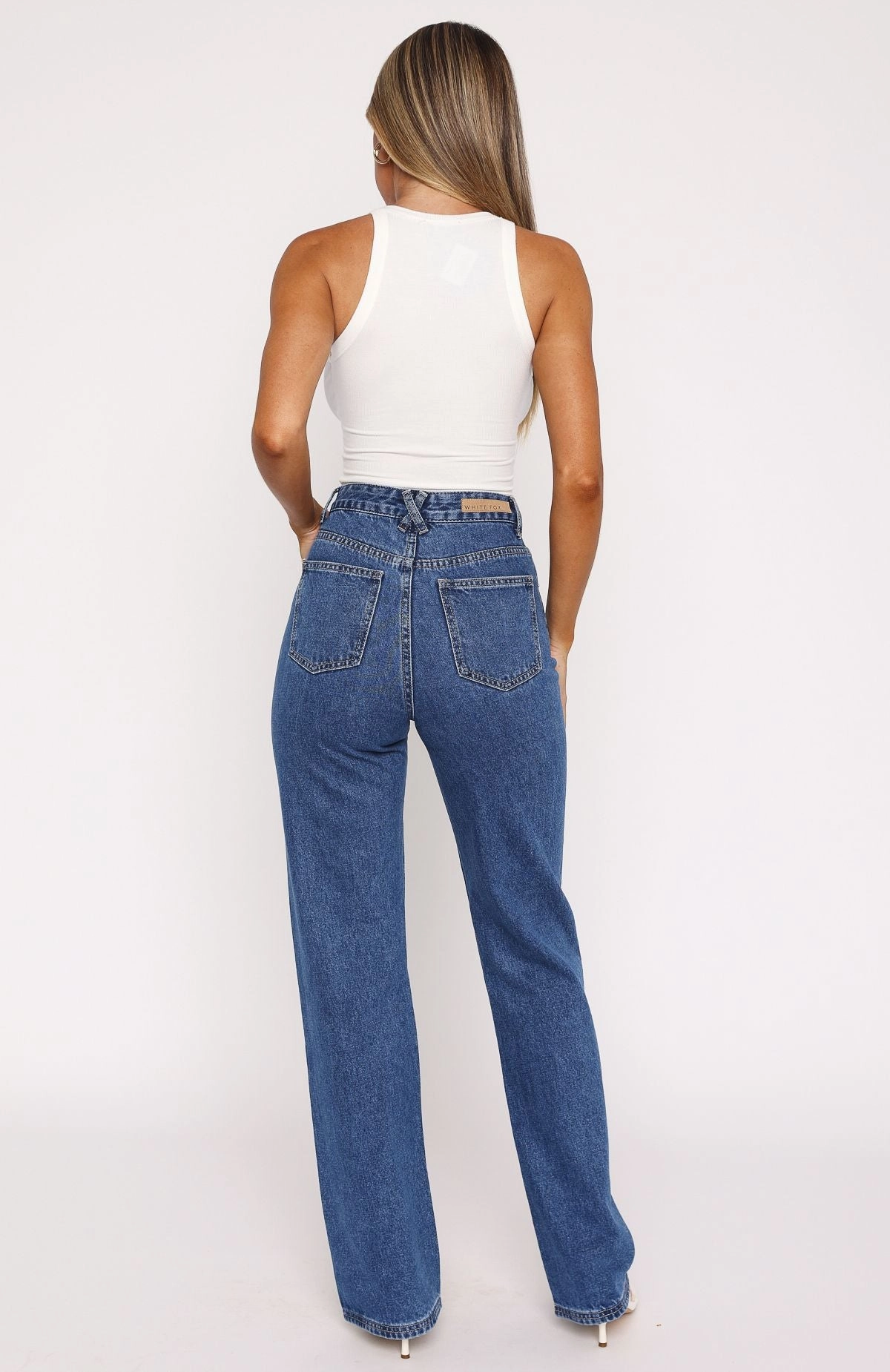 Lightweight Denim Long Way To Go High Rise Straight Leg Jeans Cobalt Blue Wash