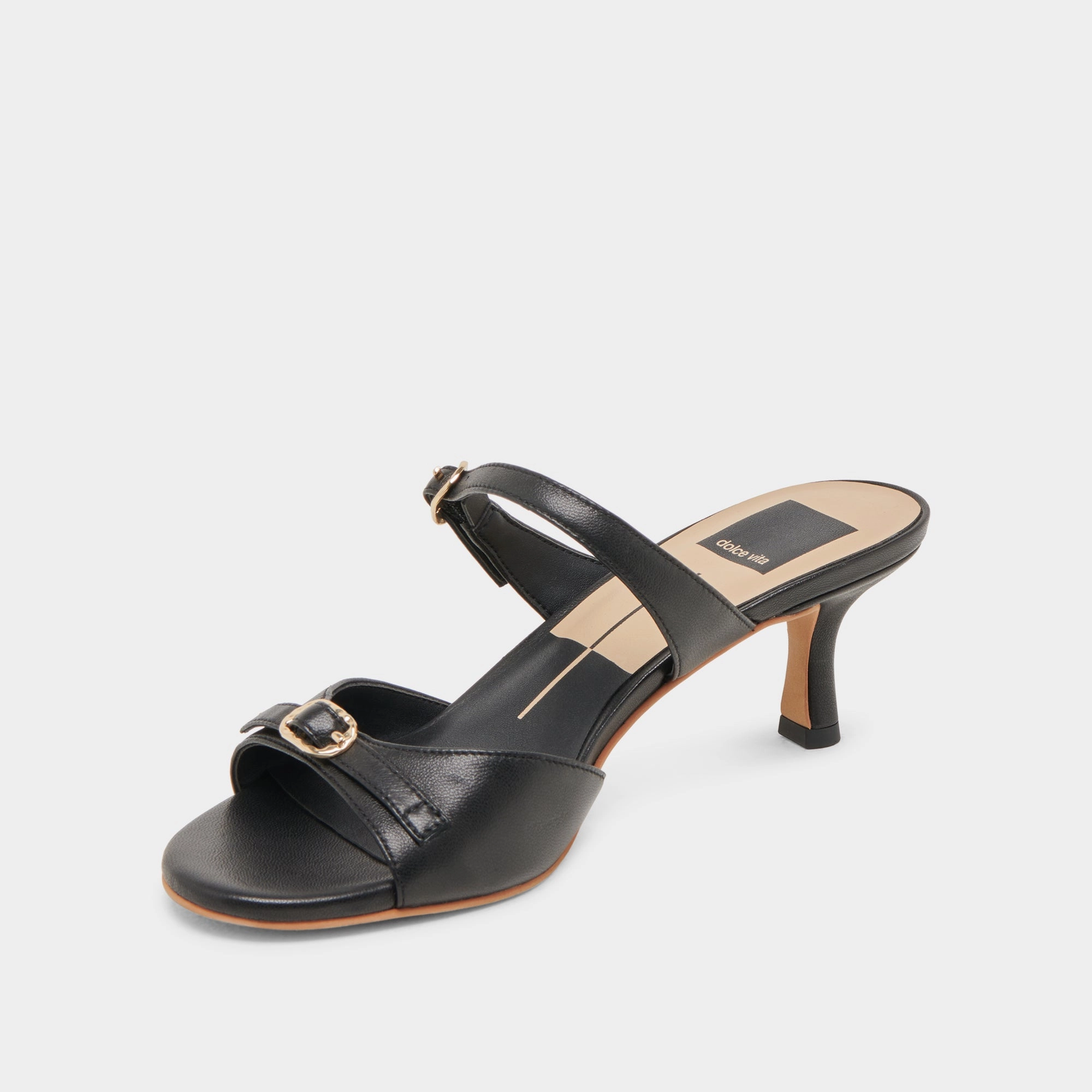 LORALI HEELS BLACK LEATHER Comfort Boost