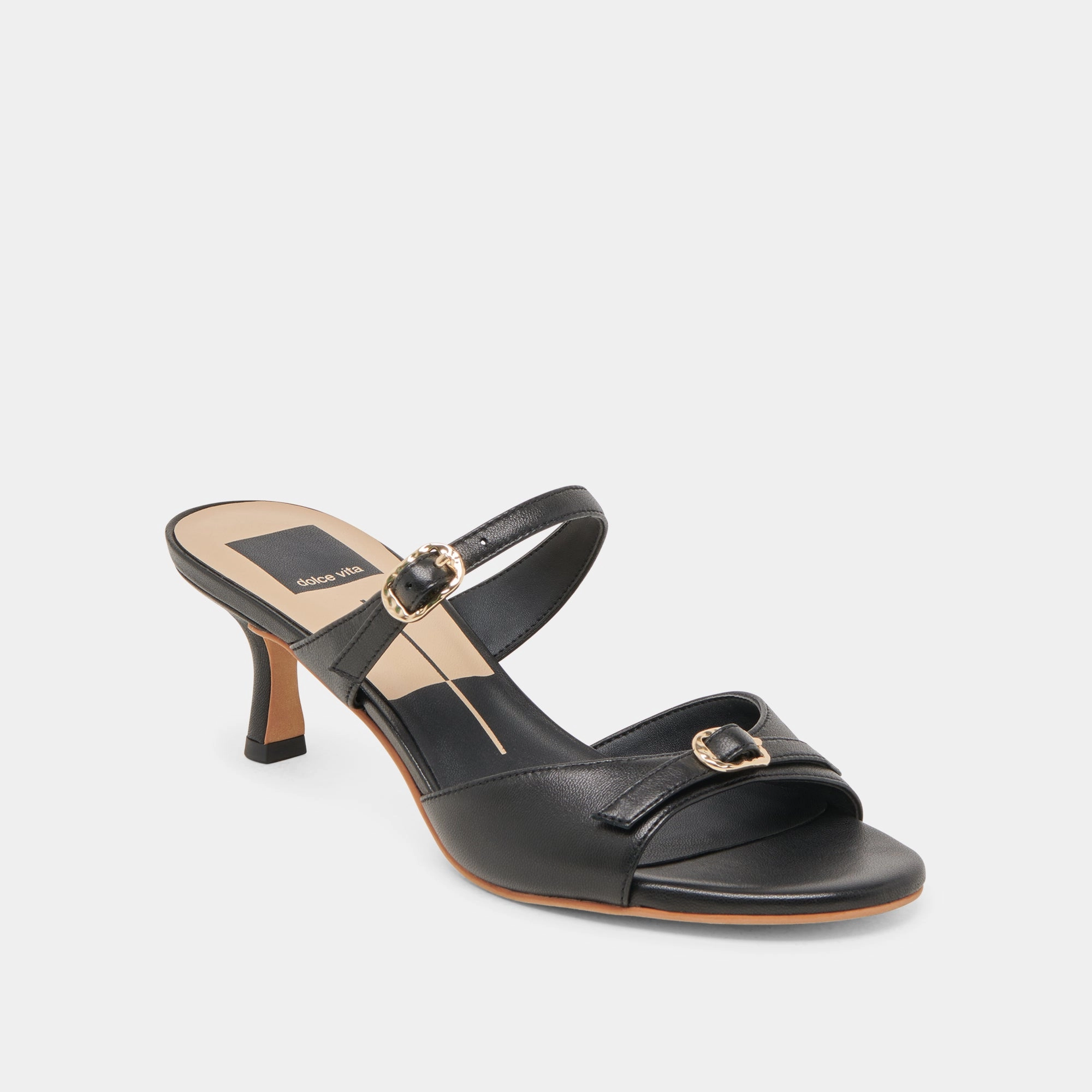 padded insole LORALI HEELS BLACK LEATHER