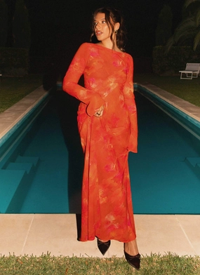 Lorde Maxi Dress - Amber FoldablePackaging Cotton Skin