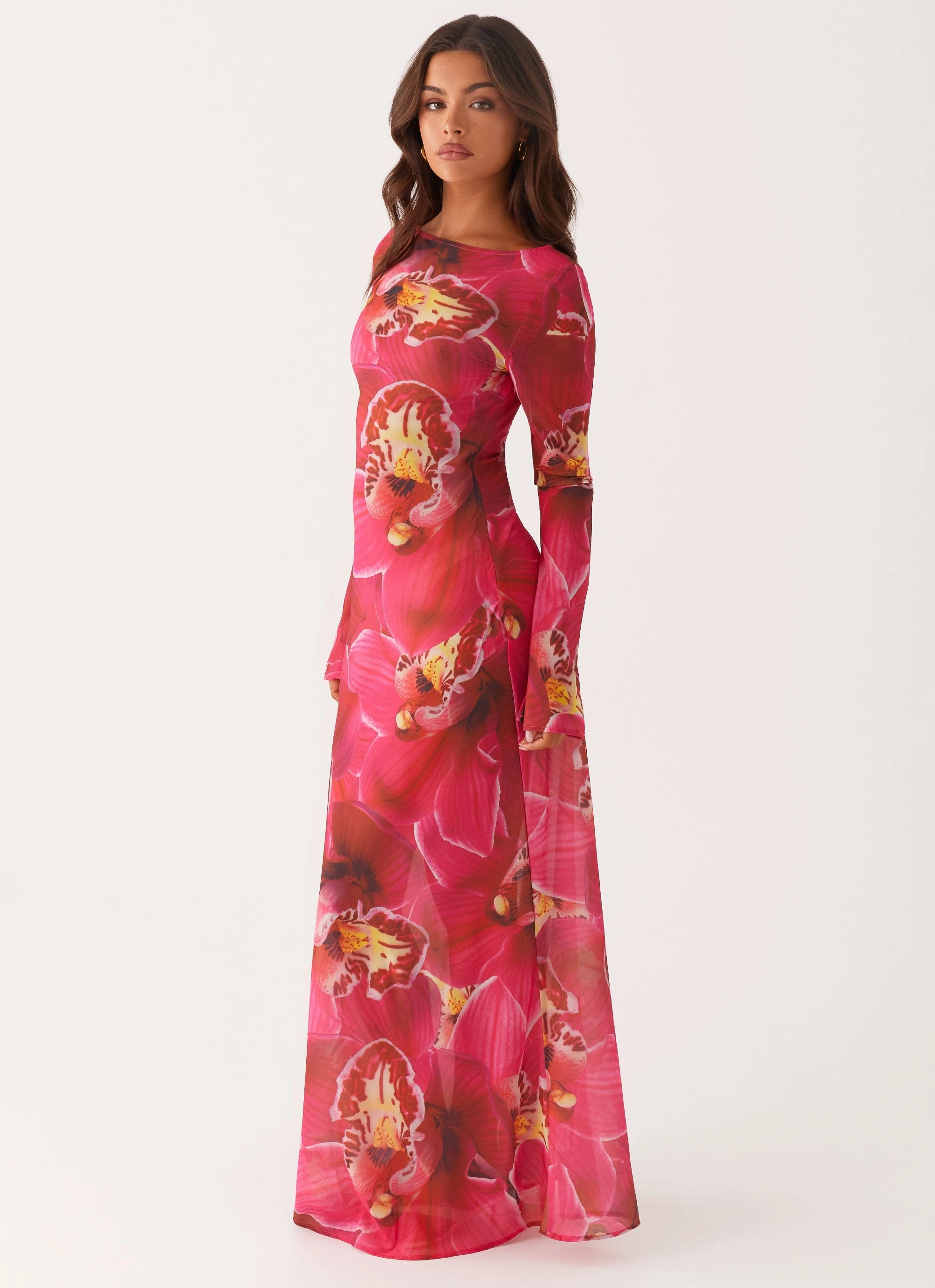 Fall Fashion Elegant Waistband Lorde Maxi Dress - Orchid Pink