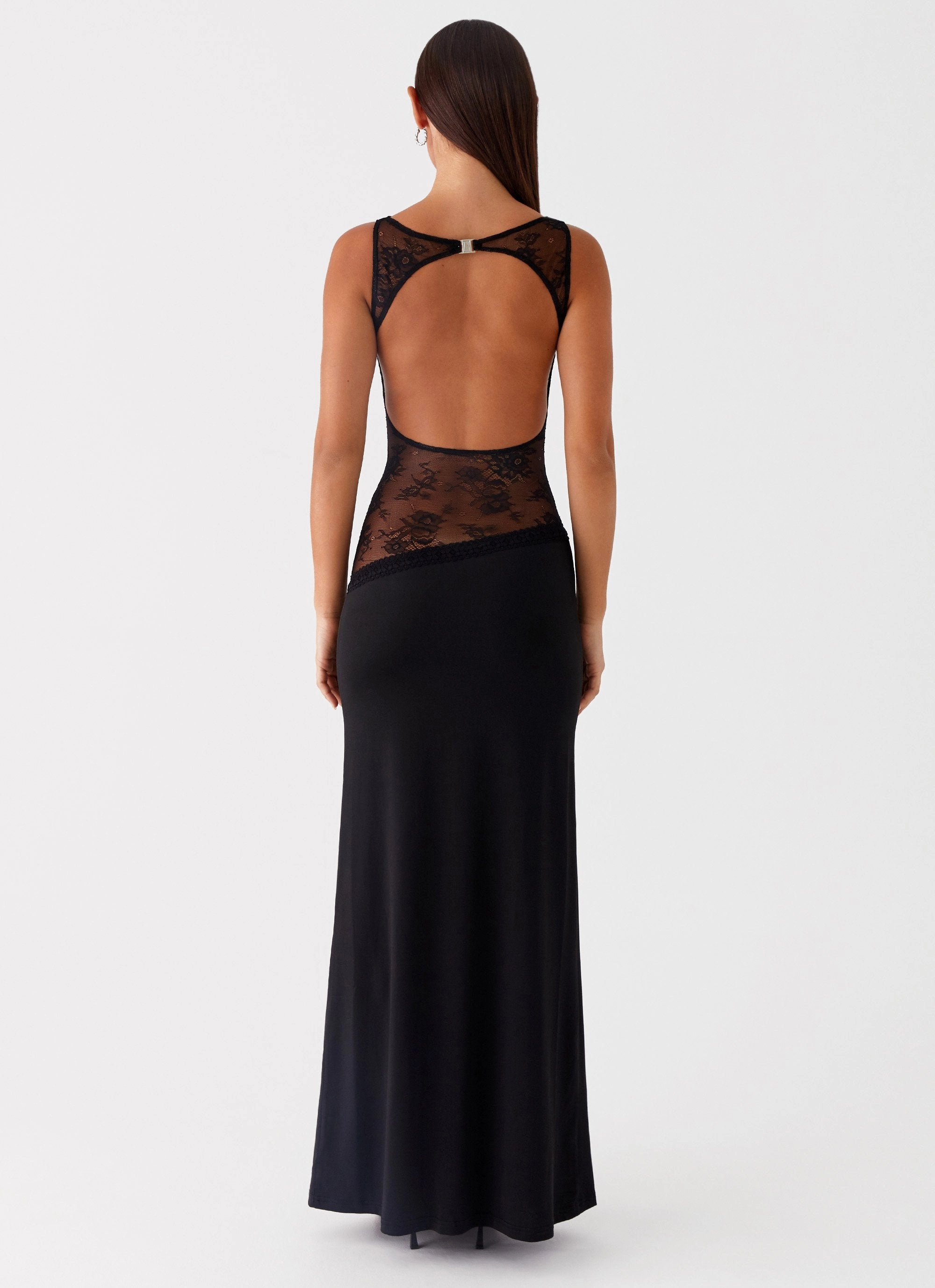 Lucinda Maxi Dress - Black Lace Fine