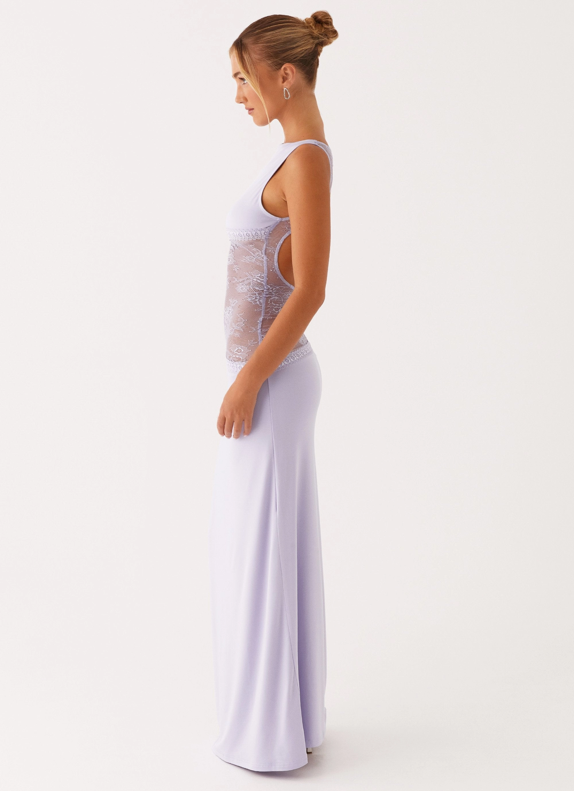 Lucinda Maxi Dress - Lilac Spring Flow Standout Feature