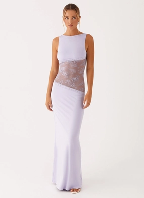 Lucinda Maxi Dress - Lilac Family Joy Simple Texture