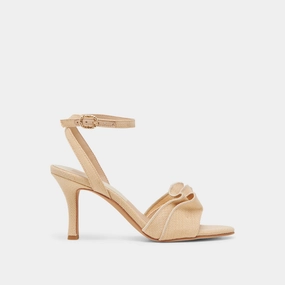 Smooth Walk Versatile Heel LUNETE HEELS LT NATURAL WOVEN RAFFIA