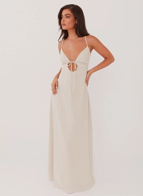 Flora Linen Maxi Dress - Oatmeal Polished Wear