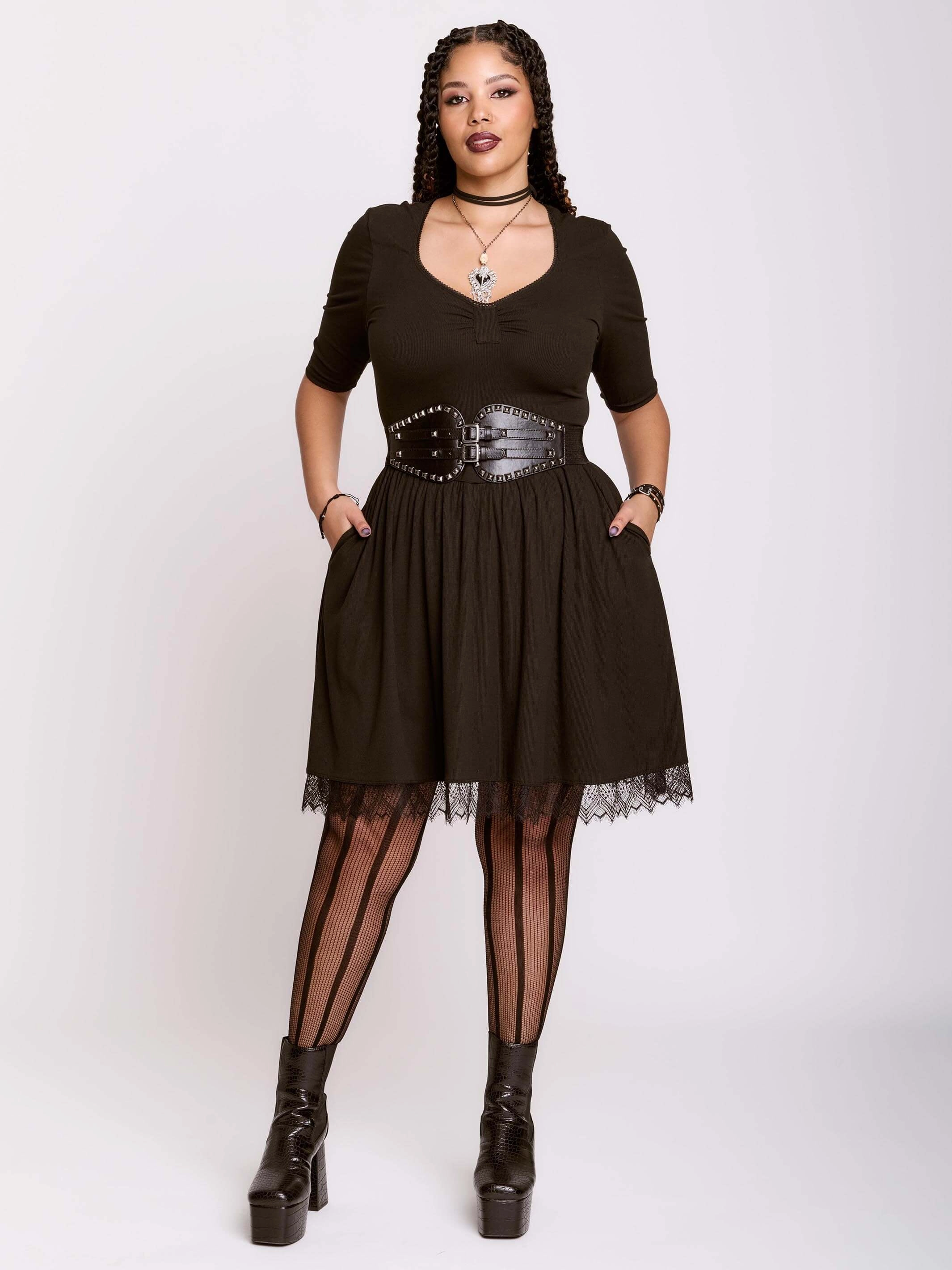 Rib Sweetheart Dress Relaxed-fit