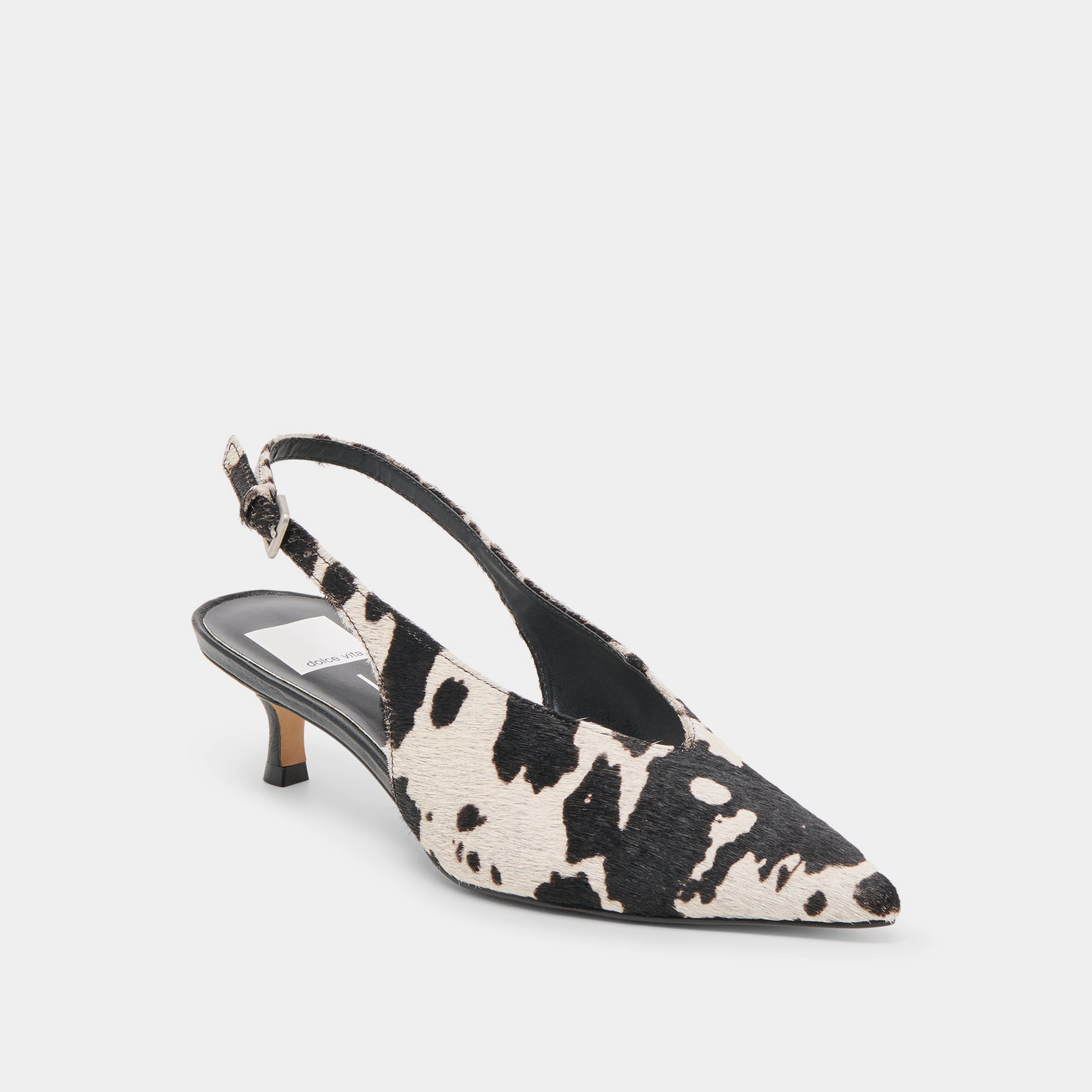 ALENNA HEELS BLACK WHITE TAURUS CALF HAIR Night Glamour