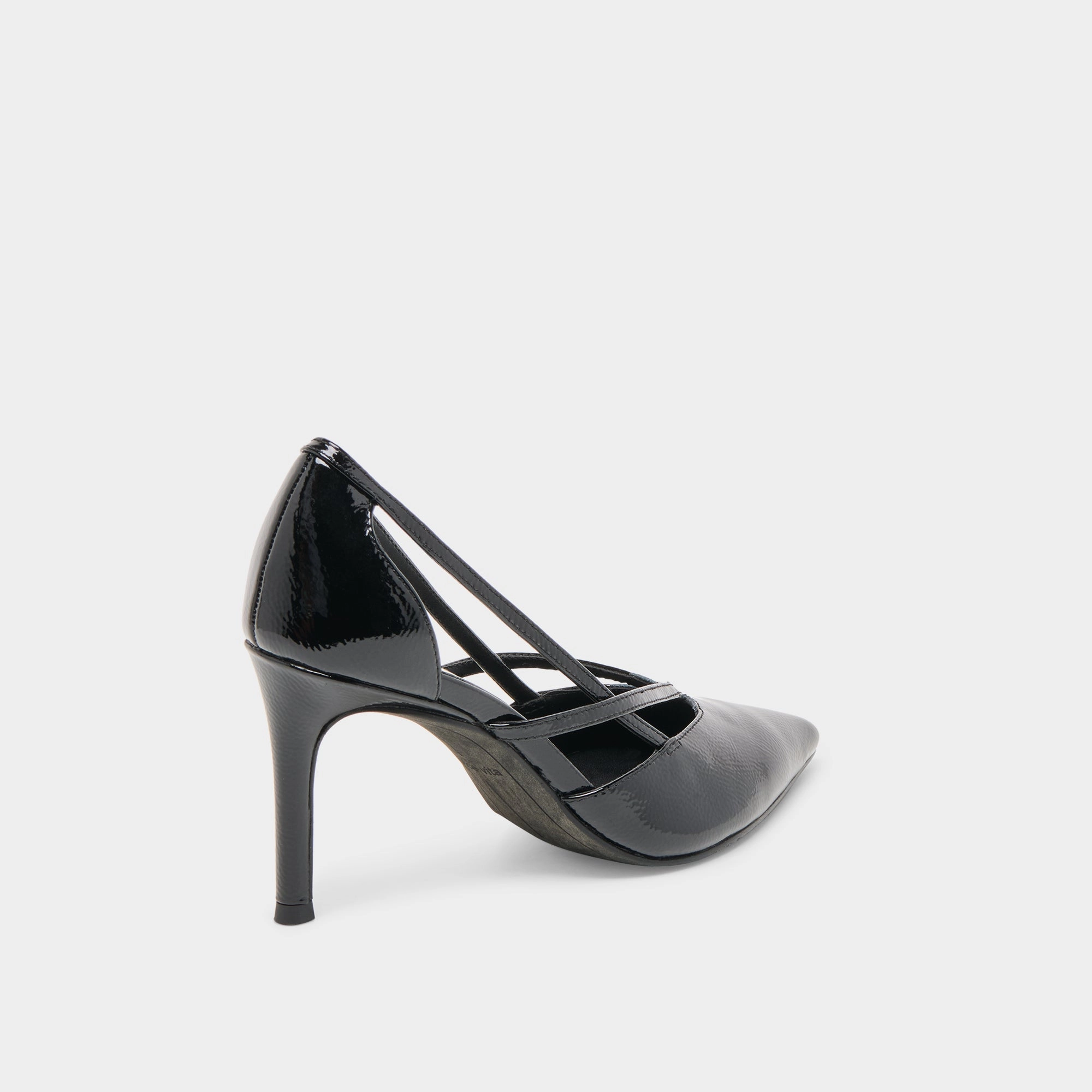 KAINE HEELS MIDNIGHT CRINKLE PATENT LEATHER Evening Pumps