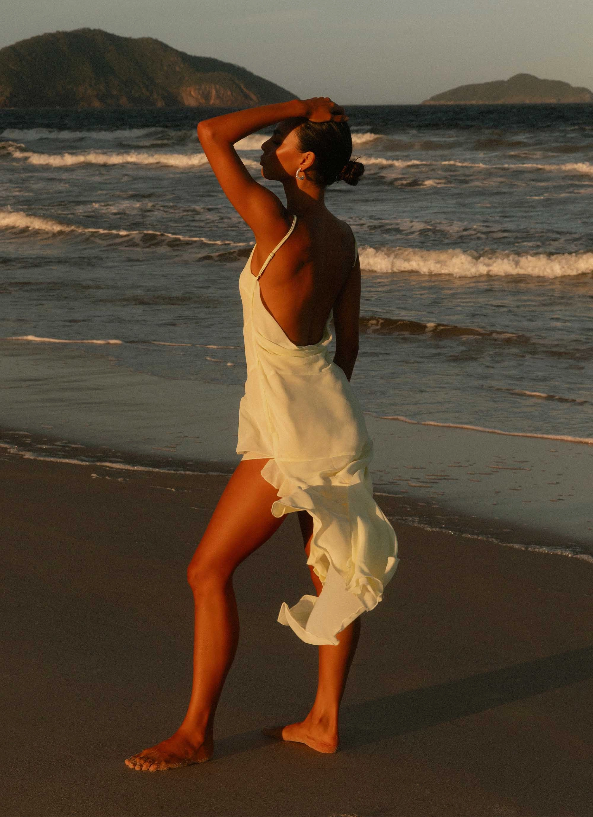 Ariel Maxi Dress - Baby Yellow Elegant Layering