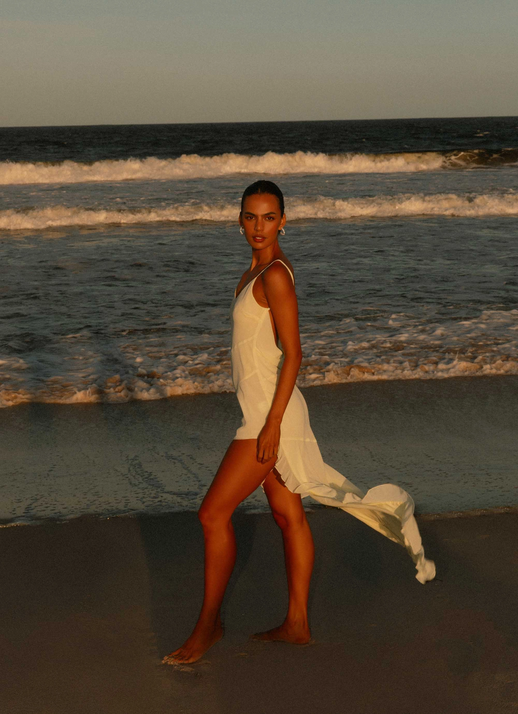 Natural Light Shiny Zip Ariel Maxi Dress - Baby Yellow