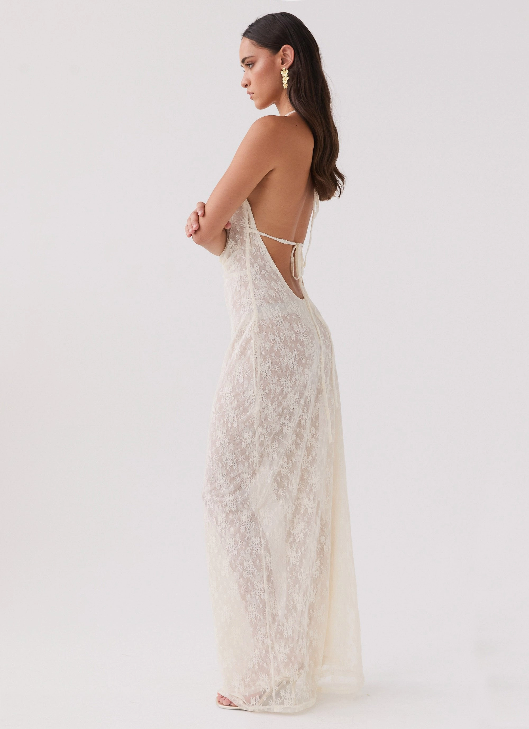 Formal Occasion Champagne Coastline Maxi Dress - Ivory