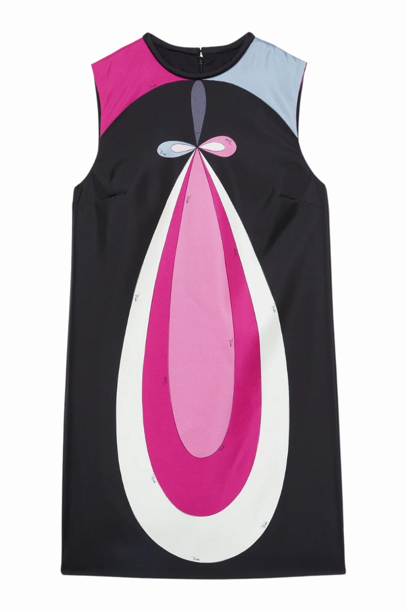 Charming Fit Refined touch Maddalena Print Twill Mini Dress