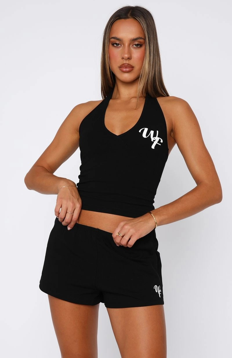 Made Me Better Relaxed Shorts Black RecycledPolyester Multi Pocket Functionality