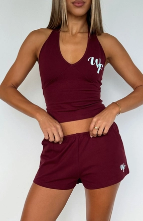 Made Me Better Relaxed Shorts Burgundy Chill Vibes colorful