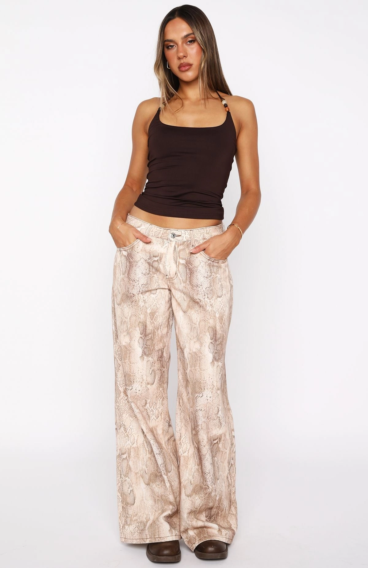 Maeve Low Rise Wide Leg Jeans Desert Snake Student Outfit Work Ready