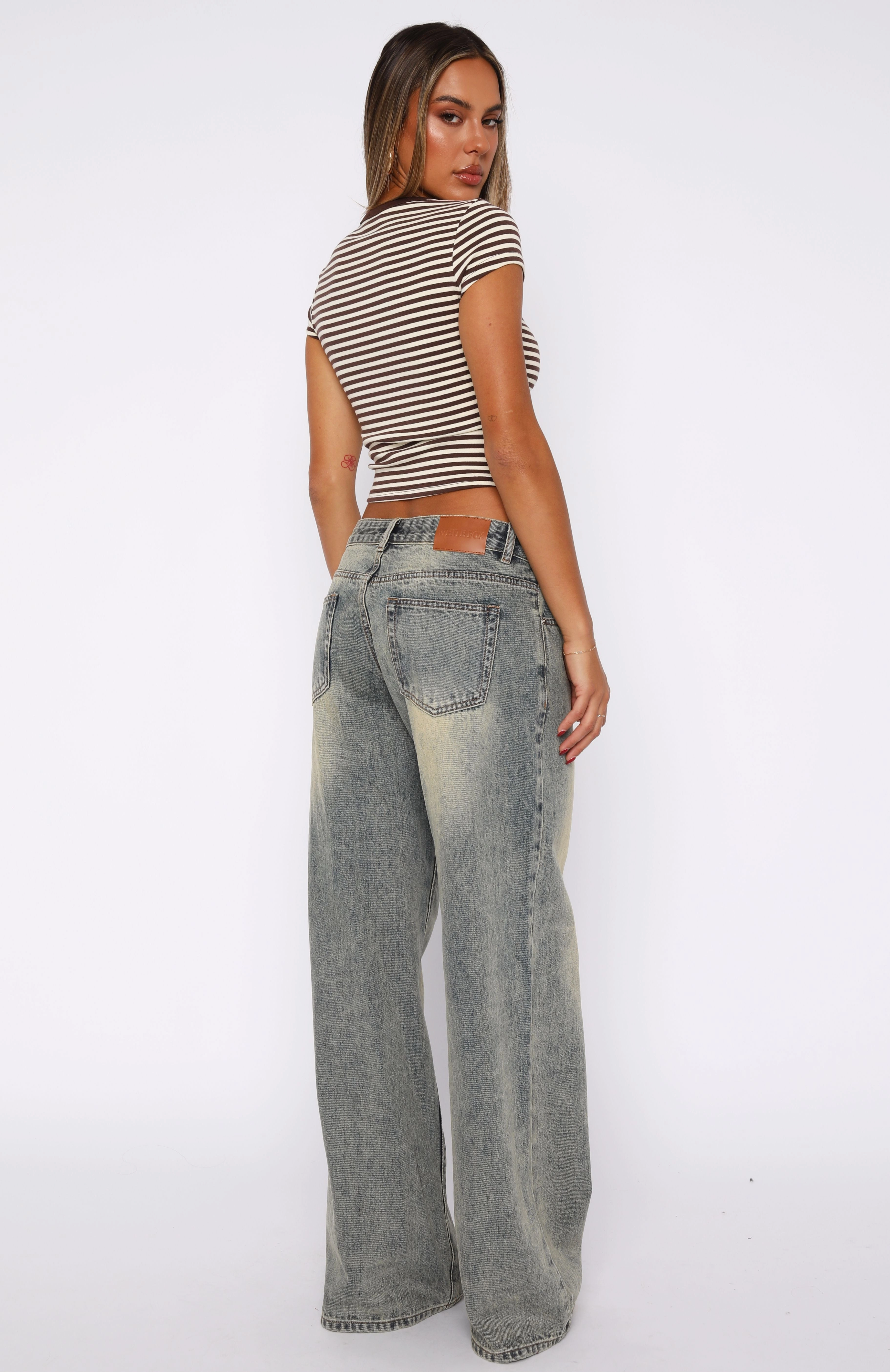 Maeve Low Rise Wide Leg Jeans Sand Chic Essentials
